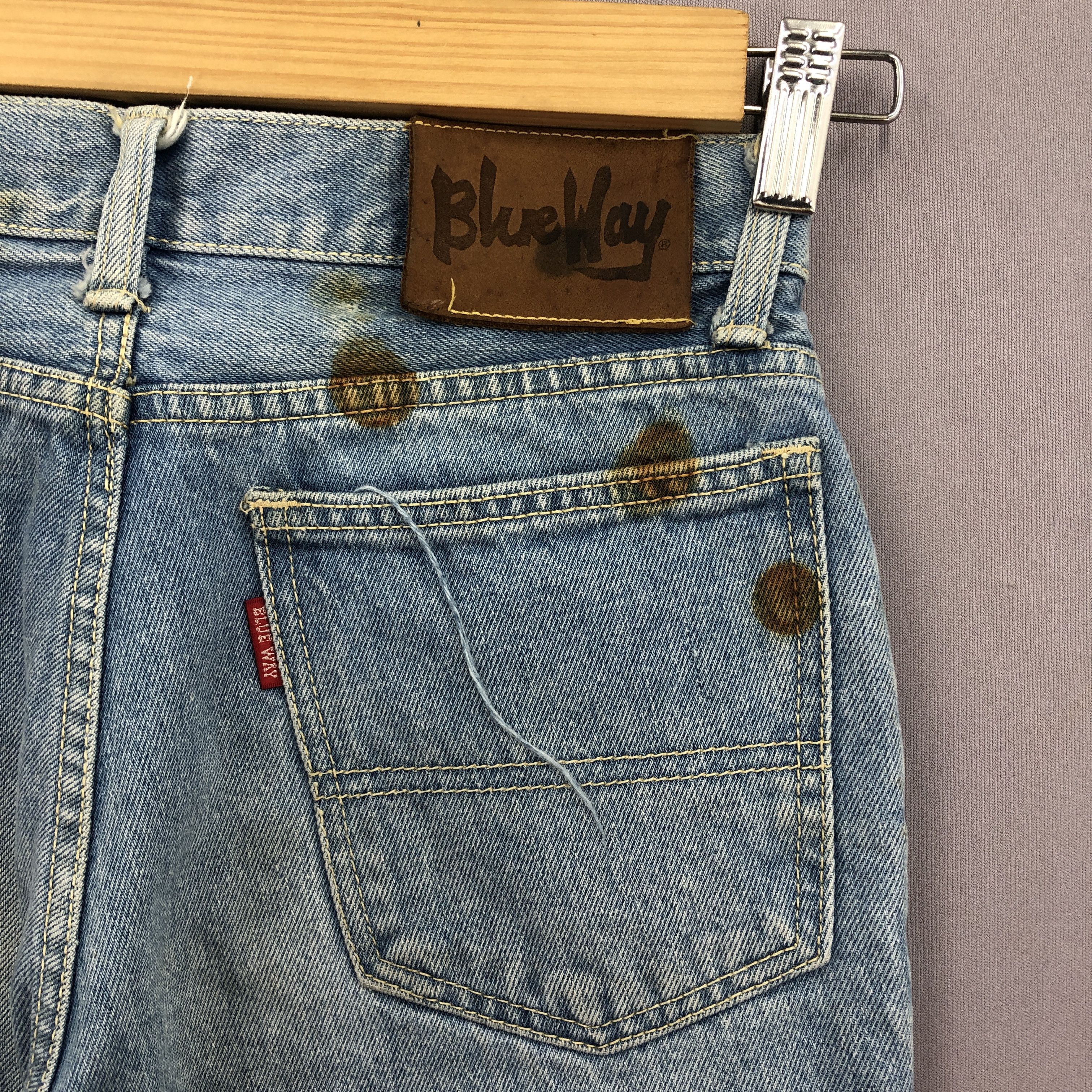 Japanese Brand Vintage Blueway Faded Jeans 90s Dirty Blueway Denim Size 24" / US 00 / IT 34 - 5 Thumbnail