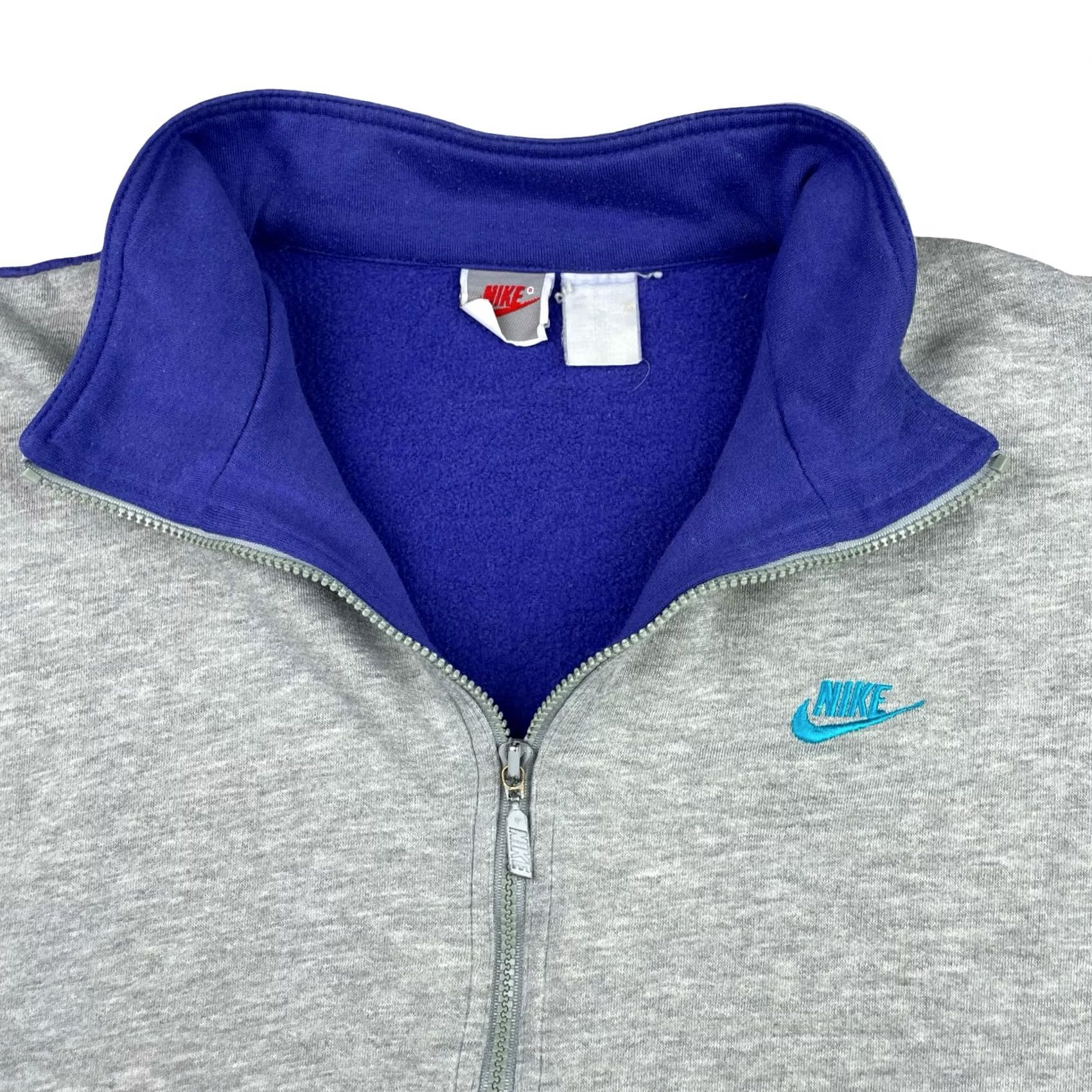 Nike VINTAGE Nike Jacket Men's Track Jacket Full Zip Sweatshirt Gray/Teal/Purple XL Size US XL / EU 56 / 4 - 4 Thumbnail