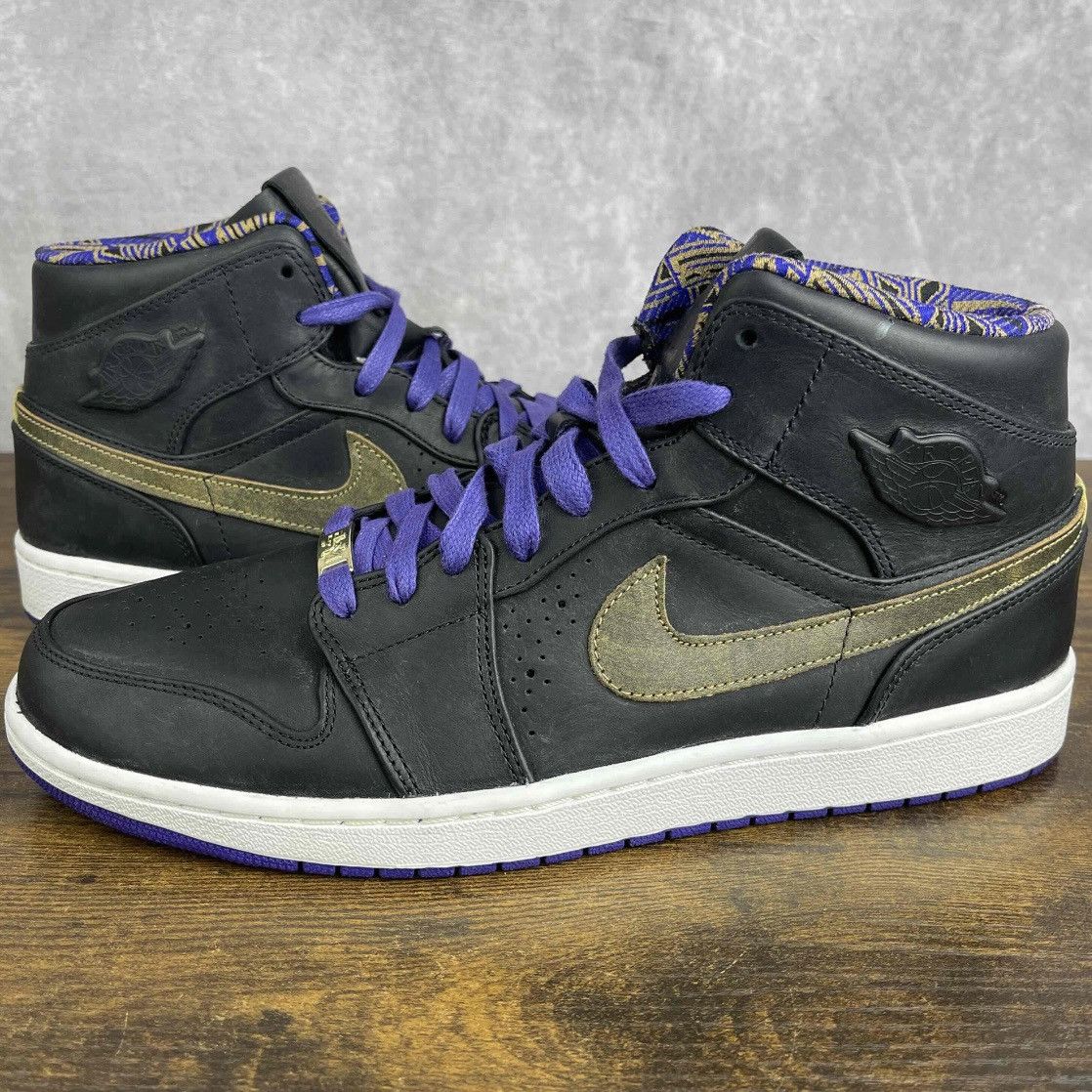 Jordan Brand Air Jordan 1 Noveau Mid BHM 629151-009 Black Men’s Sneakers Size US 12.5 / EU 45-46 - 2 Thumbnail