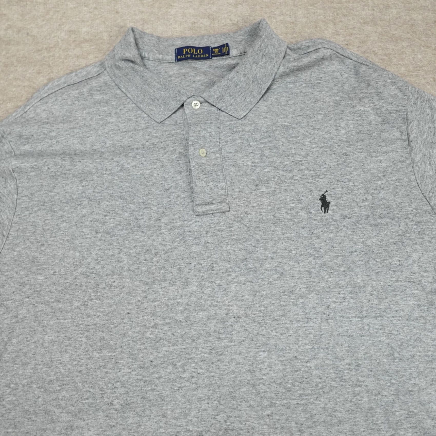 Polo Ralph Lauren Polo Ralph Lauren Polo Shirt Big 3X Gray Solid Jersey Knit Men Size US XXL / EU 58 / 5 - 2 Thumbnail