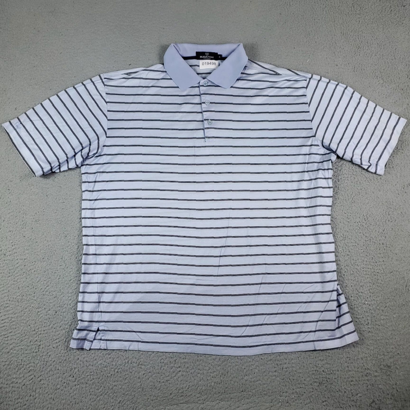 BUGATCHI BUGATCHI Polo Shirt Mens XL Blue Striped Short Sleeve Cotton Classic Preppy Sports Mens Size US XL / EU 56 / 4 - 2 Thumbnail
