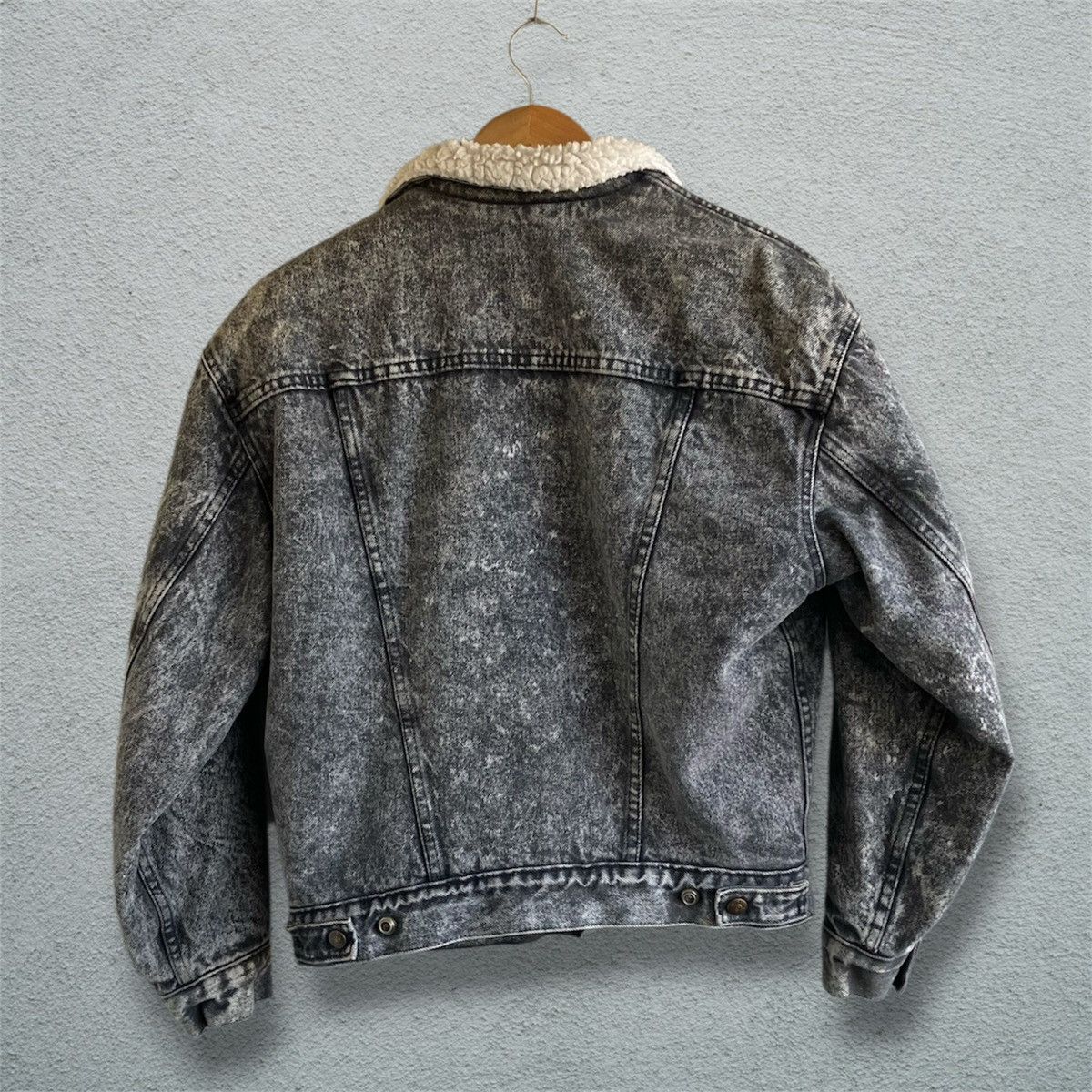 Levi's Vintage 80s Levi’s Sherpa Lined Denim Jacket Jean BLK Wash Size US M / EU 48-50 / 2 - 5 Thumbnail