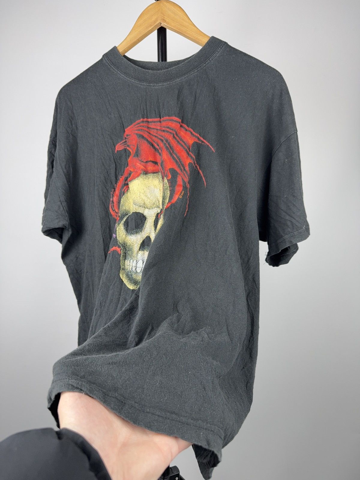 Japanese Brand ☠️90s Gothic Hewlin Dark Fantasy Skull Dragon Graphic Tee XL Size US XL / EU 56 / 4 - 8 Thumbnail