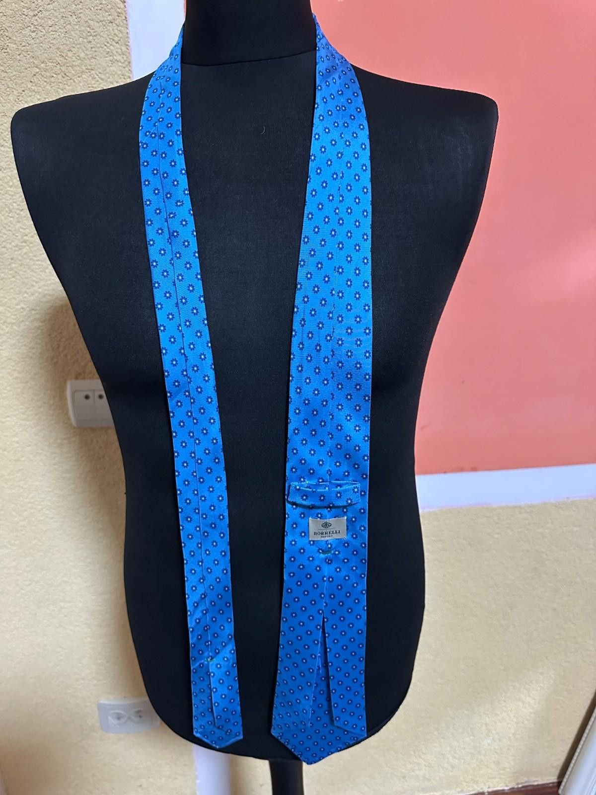Luigi Borrelli Borrelli Napoli Blue Floral Silk Tie Size ONE SIZE - 5 Thumbnail