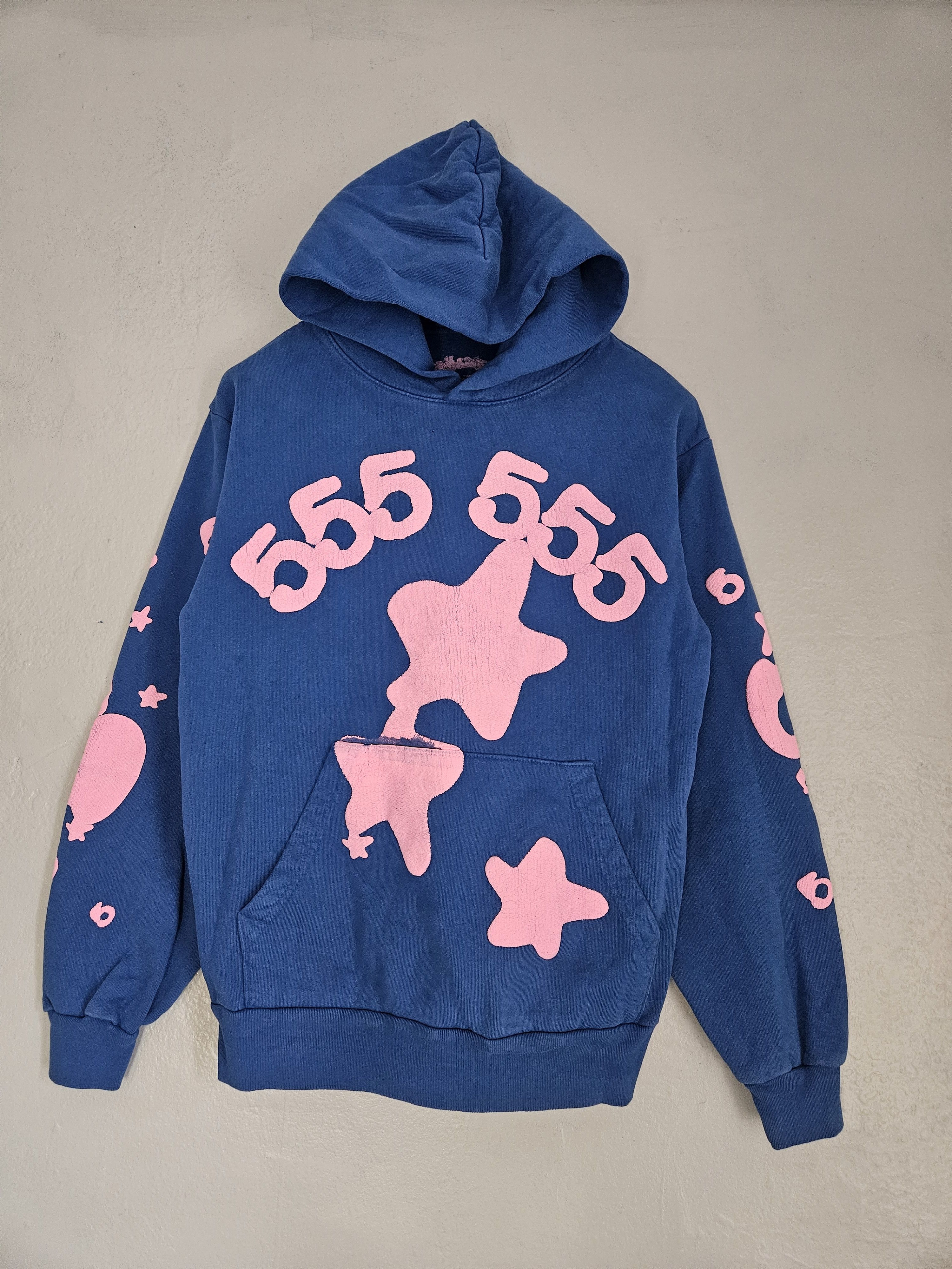 Sp5der Beluga Blue Pink Stars Hoodie Size US S / EU 44-46 / 1 - 1 Thumbnail