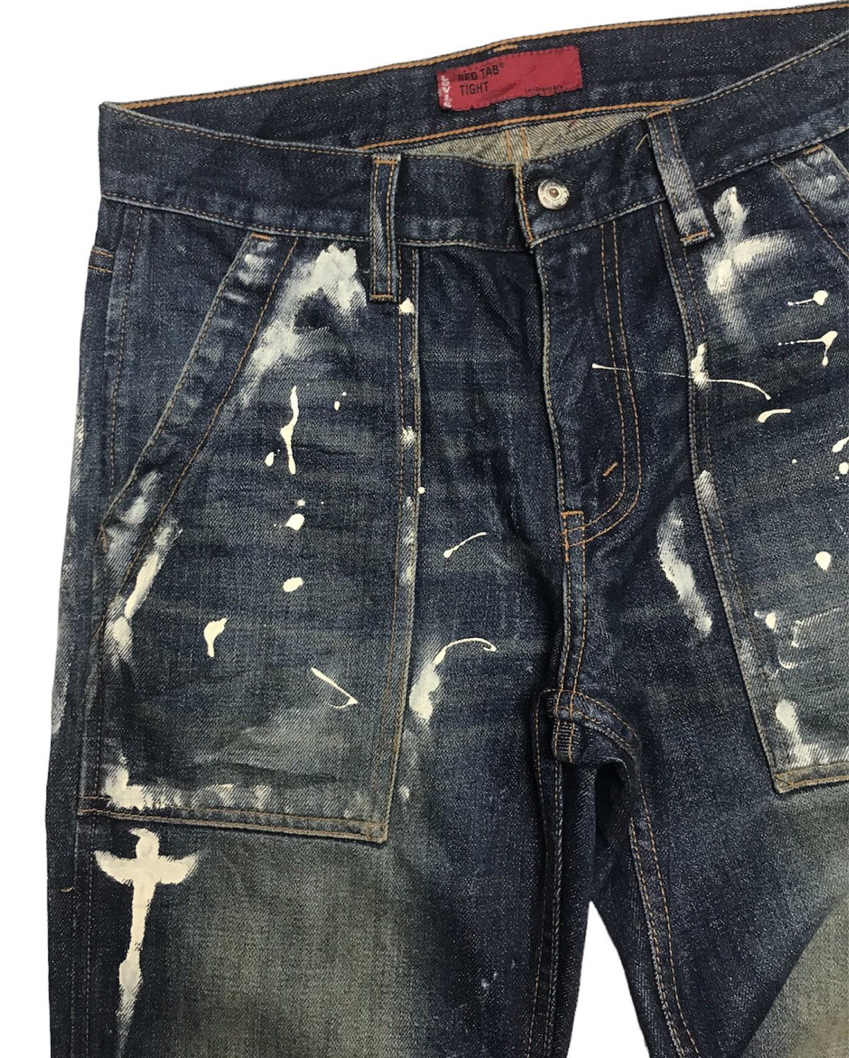 Levi's × Levi's Vintage Clothing Levi's 755 Red Tab Tight Baker Pants Paint Splatter W30 Size US 30 / EU 46 - 3 Thumbnail
