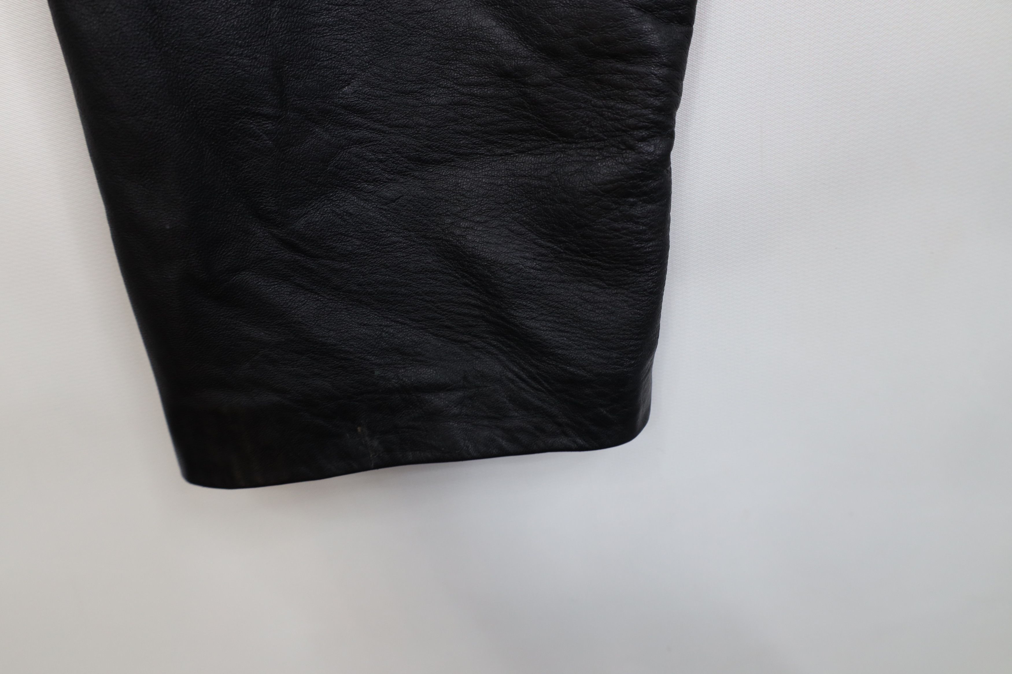 Vintage Vintage 90s Streetwear Straight Leg Leather Pants Black Size 26" / US 2 / IT 38 - 13 Thumbnail