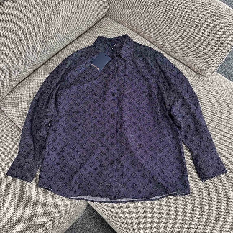 Louis Vuitton Louis Vuitton SS23 Long Sleeve Shirt with Dark Purple logo Size US XS / EU 42 / 0 - 1 Thumbnail