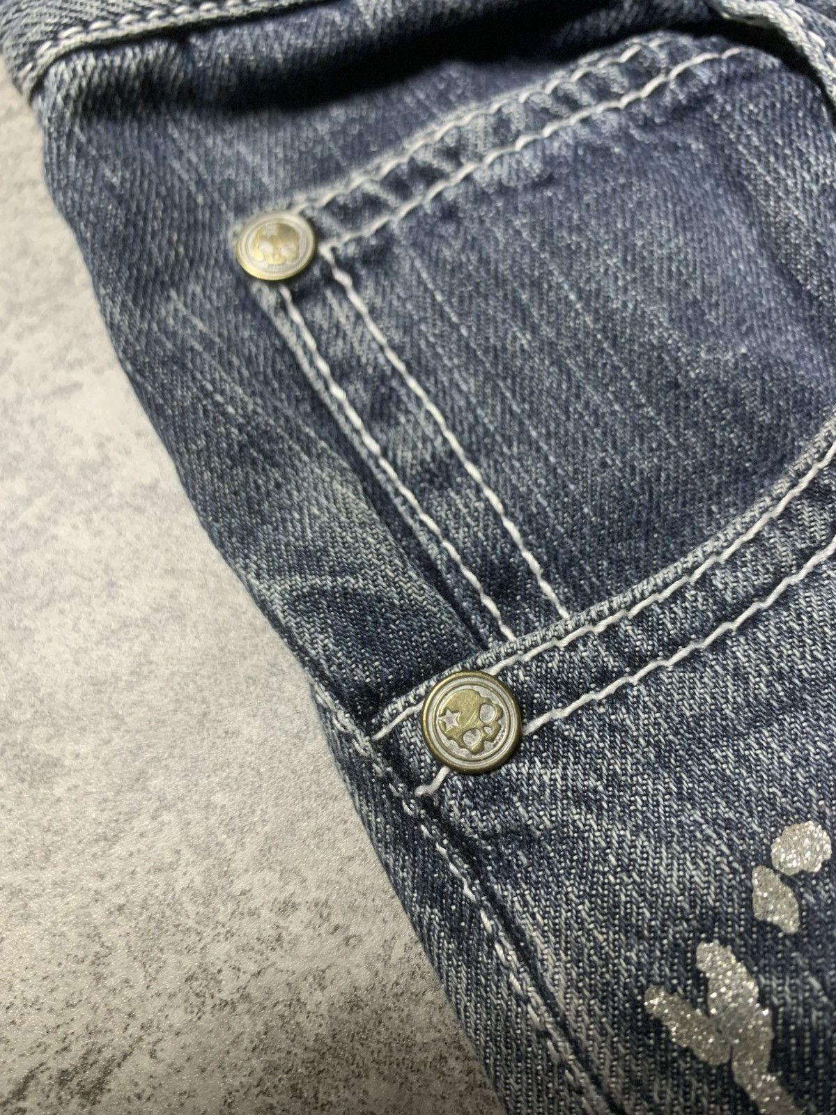 Japanese Brand 2000s Ba Tsu Studio - Rock Star Jeans DIY Paint-Splatter Size US 30 / EU 46 - 10 Thumbnail