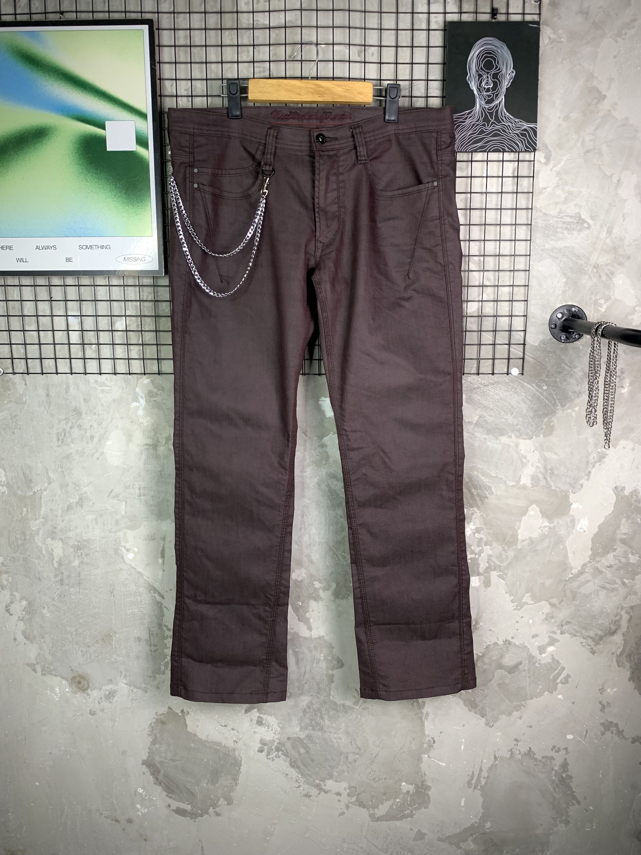 Nicole Club Nicole Club For Men Grunge Burgundy Waxed Pants Size US 36 / EU 52 - 1 Thumbnail