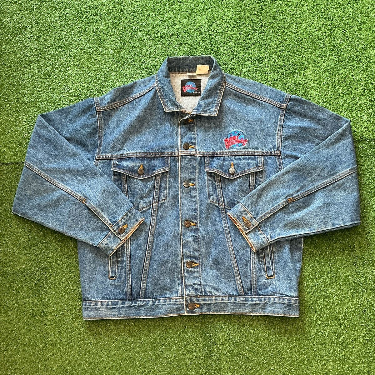 Planet Hollywood Vintage 1991 Vancouver Planet Hollywood Blue Denim Jacket Size US L / EU 52-54 / 3 - 4 Thumbnail