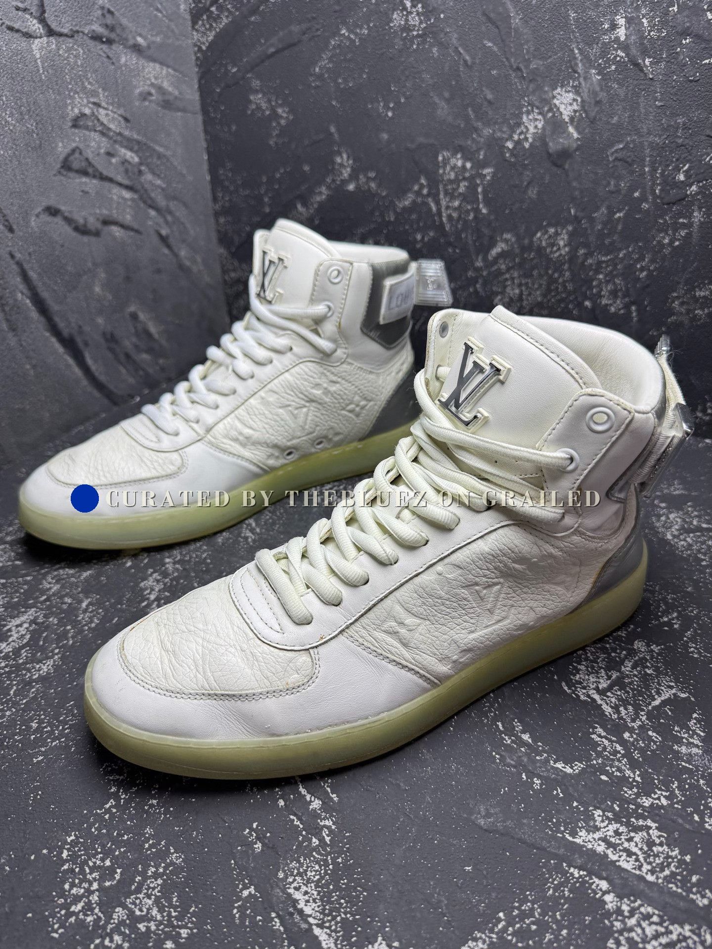 Louis Vuitton Louis Vuitton Rivoli Silver High-Top Sneakers Size US 7.5 / EU 40-41 - 1 Thumbnail