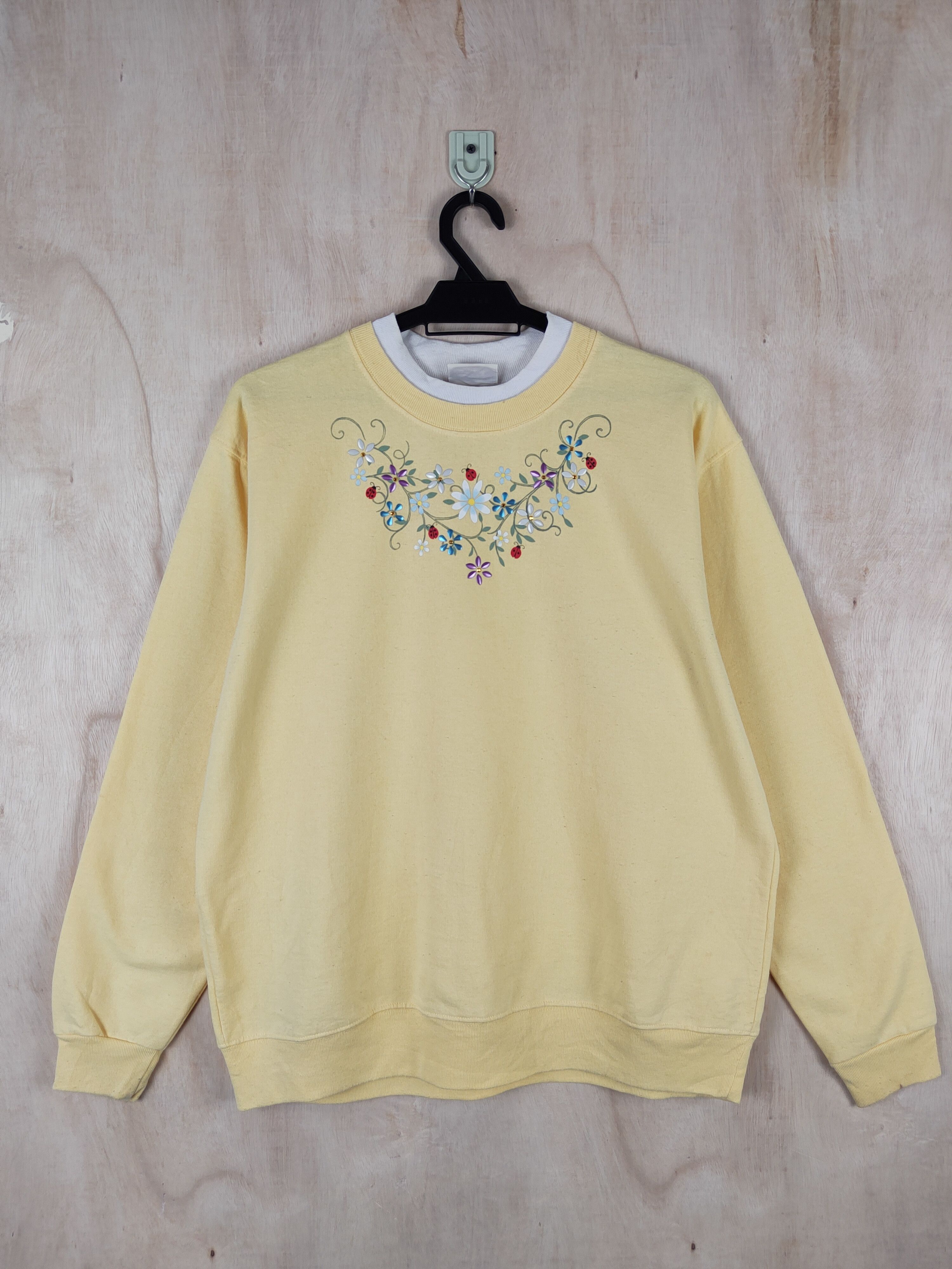 Top Stitch art double collar Yellow Sweatshirts #S2586