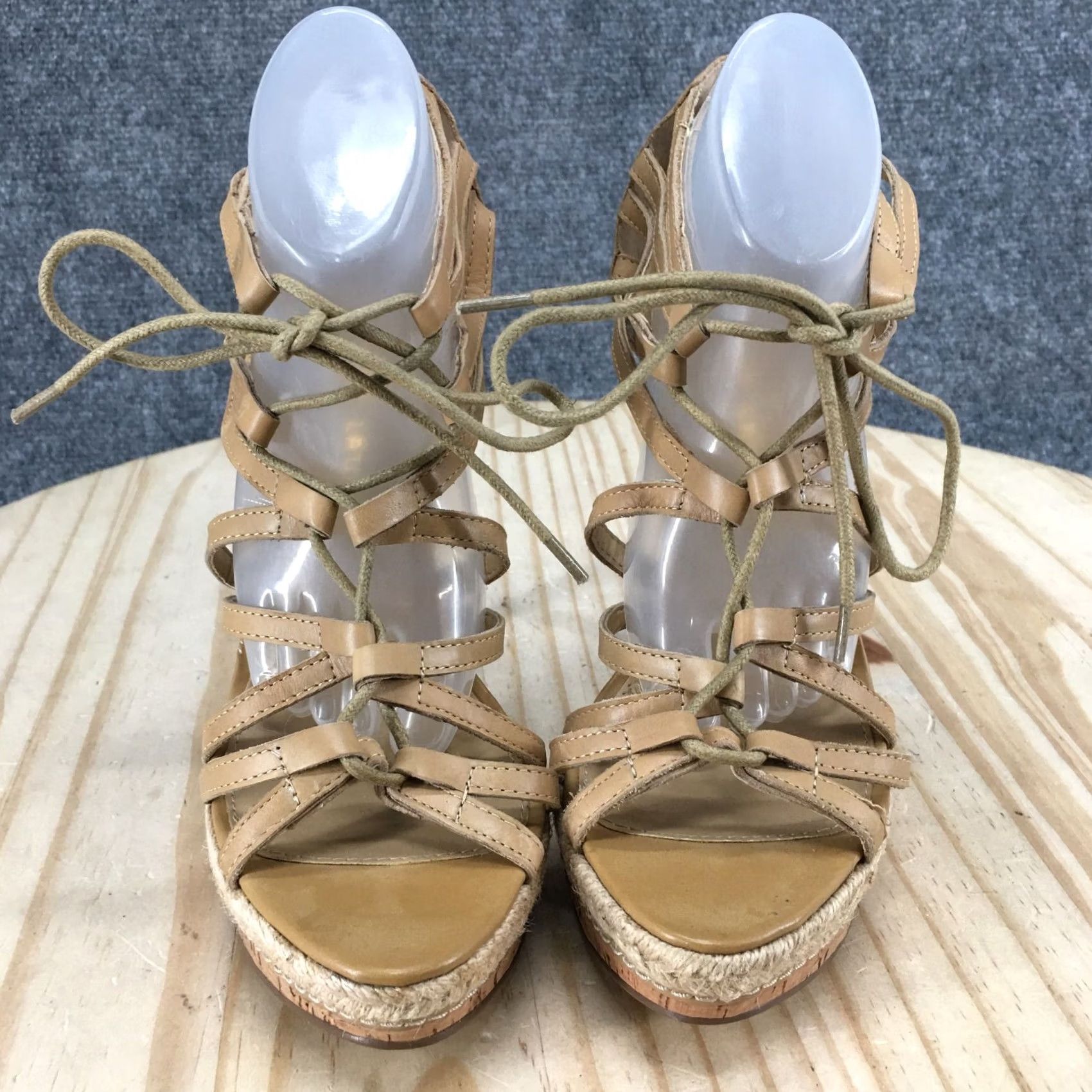 Chinese Laundry Chinese Laundry High Heels Womens 7.5 M Stileto Gladiator Strappy Lace Up Beige Open Toe - 7.5 US Size - 38 EU Size US 8 / IT 38 - 7 Thumbnail
