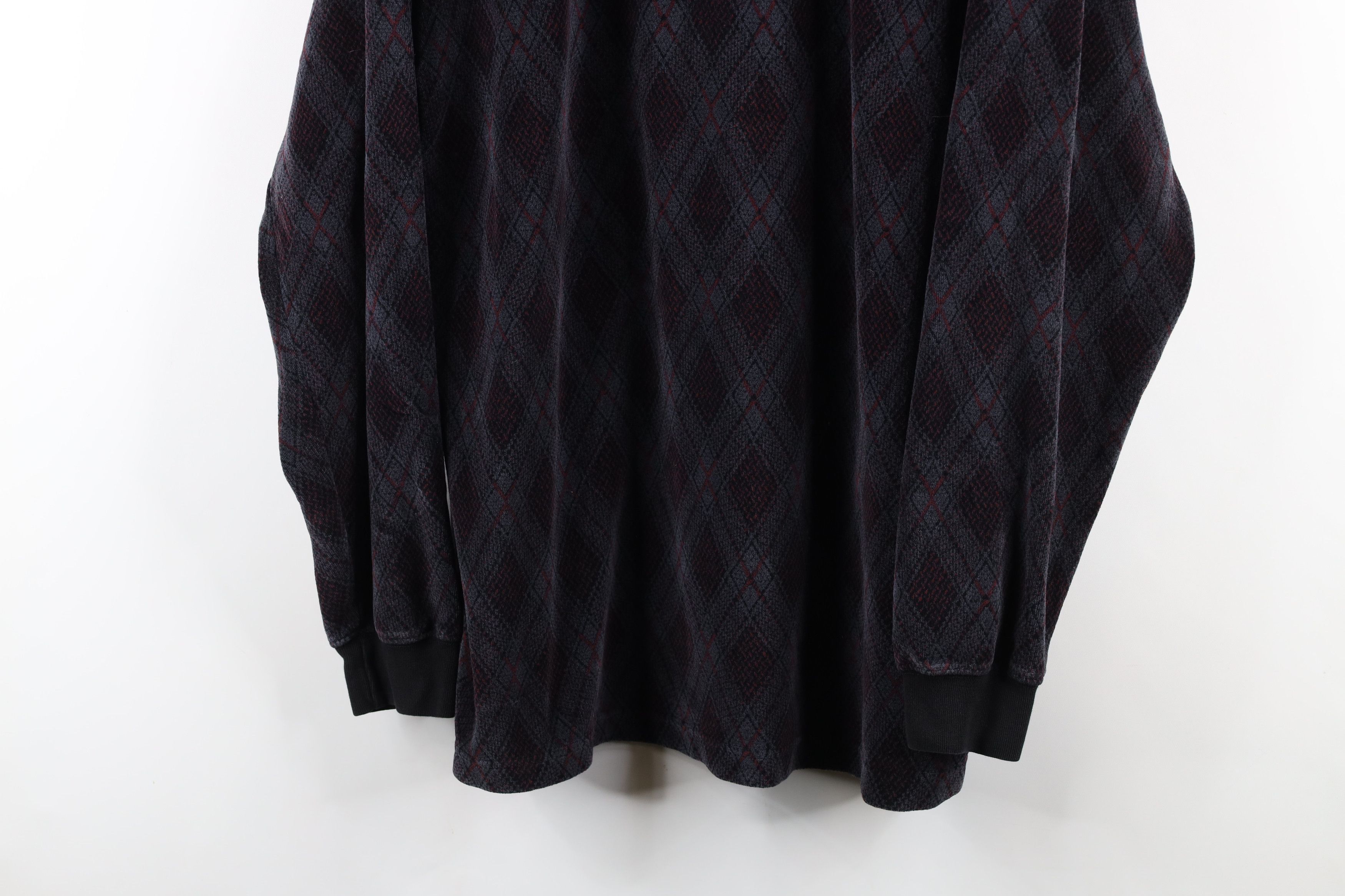Vintage Vintage 90s Streetwear Diamond Fleece Long Sleeve Rugby Polo Size US L / EU 52-54 / 3 - 3 Thumbnail