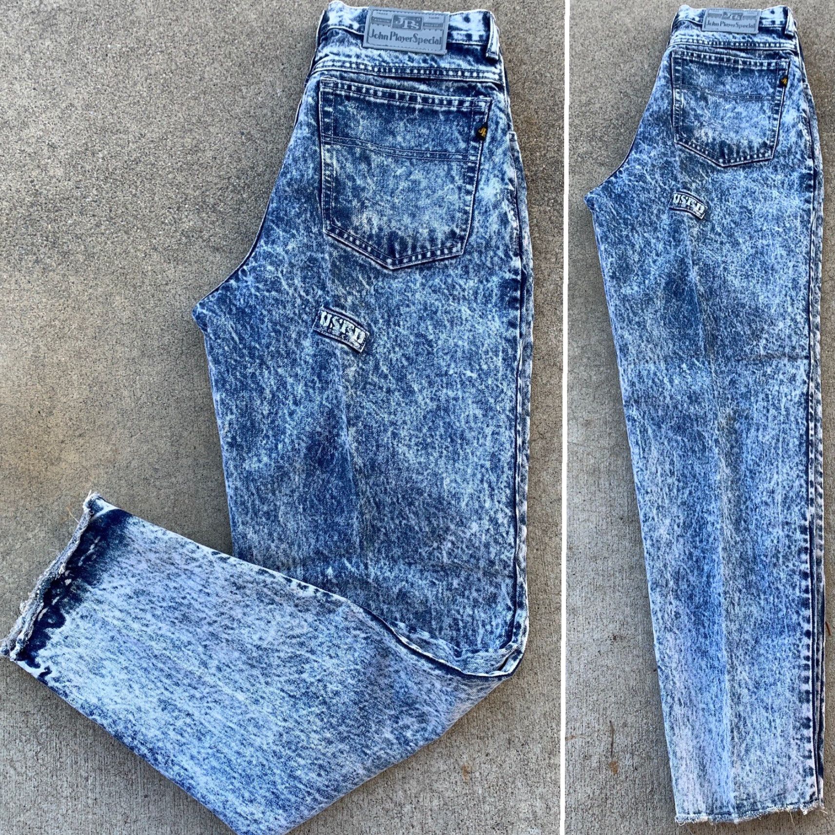 Vintage VINTAGE John Player Special Jeans Acid Wash Blue 31 Waist 30” 5-Pocket Denim High Waist Tight/Tapered Mens Size US 31 - 2 Thumbnail
