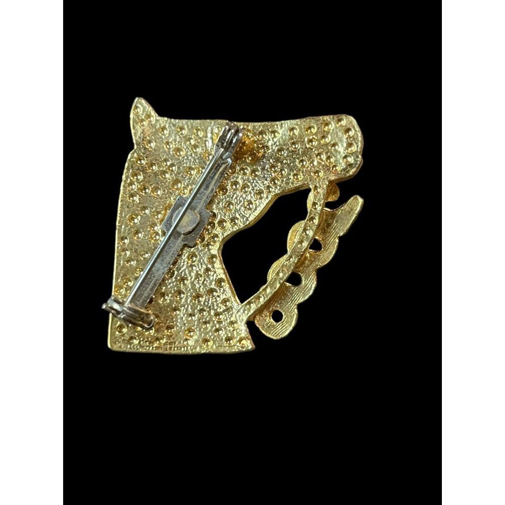 Jewelry × Vintage 2005 Gold Tone Horse Head Brooch Pin Size ONE SIZE - 2 Thumbnail