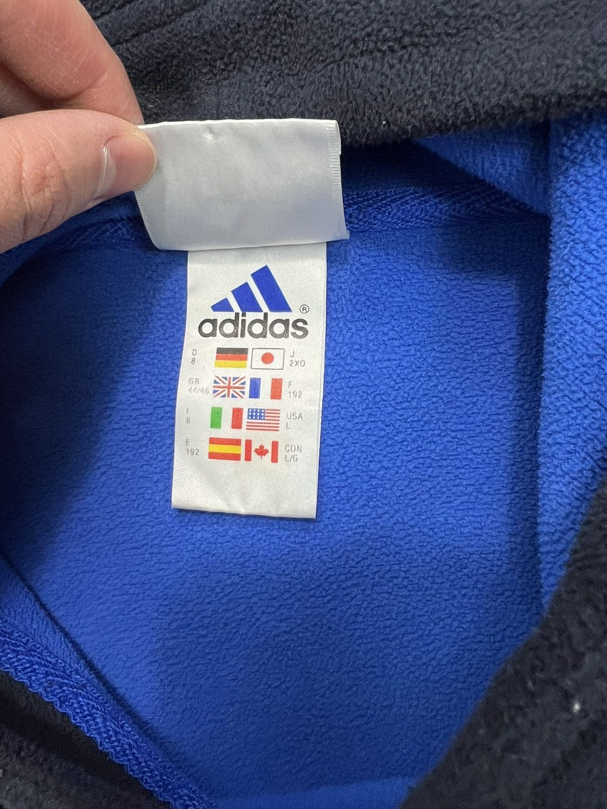 Adidas × Vintage Baggy Fleece Hoodie Adidas vintage 90’s navy Size US L / EU 52-54 / 3 - 3 Thumbnail