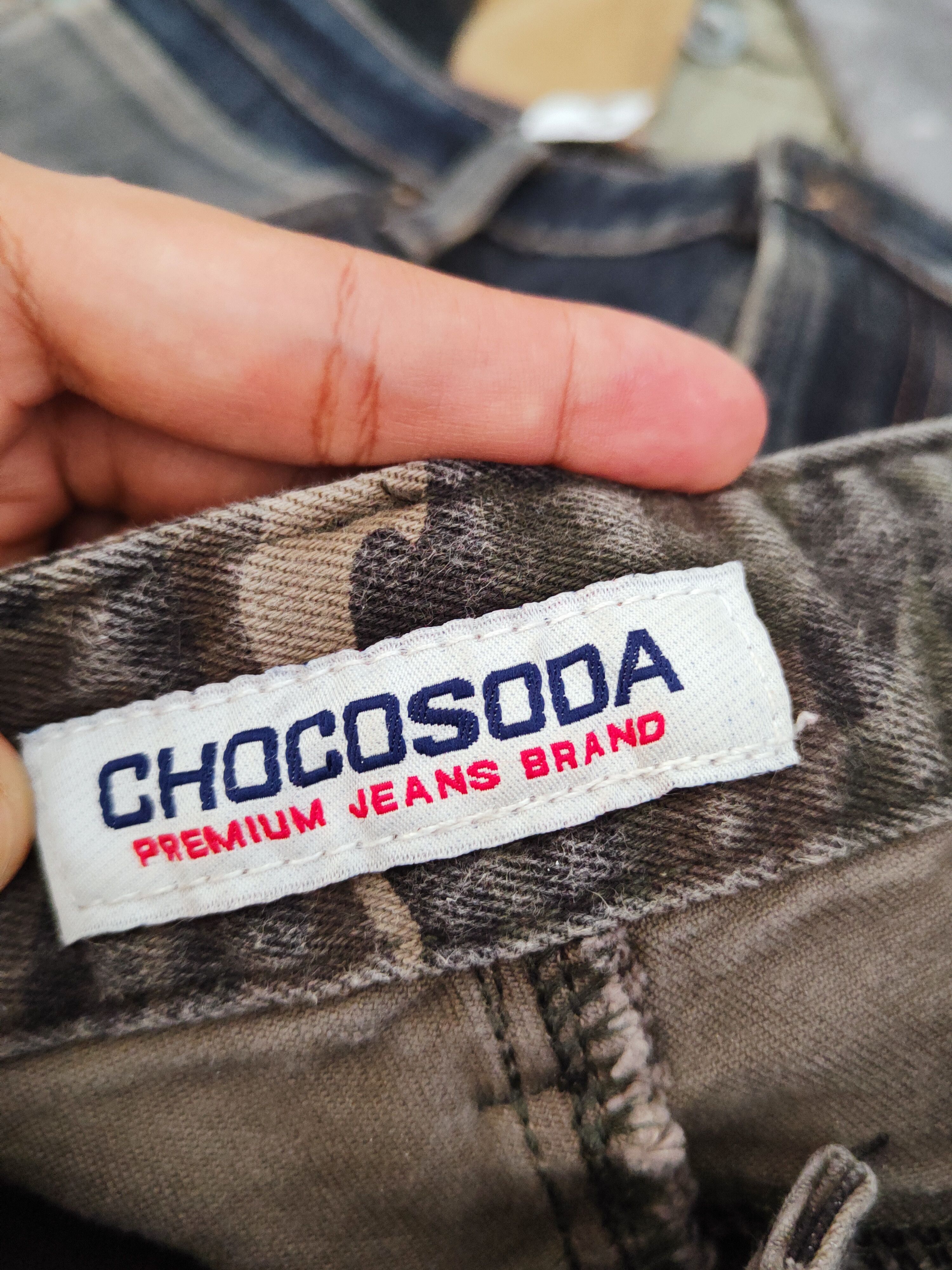 Japanese Brand Chocosoda Camouflage Distressed Ripped Jeans #W112 Size 29" - 13 Thumbnail