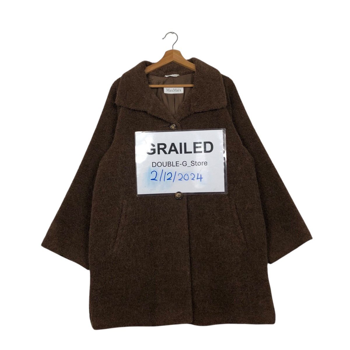 Vintage 📌Vintage Long Jacket Mohair Wool Fur Max Mara Double Breast Size US M / EU 48-50 / 2 - 1 Thumbnail