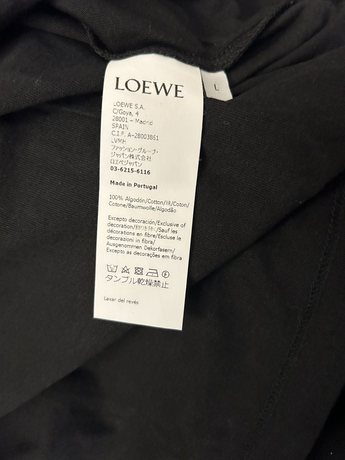 Loewe Loewe Elephant Pattern Black T-Shirt Size US L / EU 52-54 / 3 - 4 Thumbnail