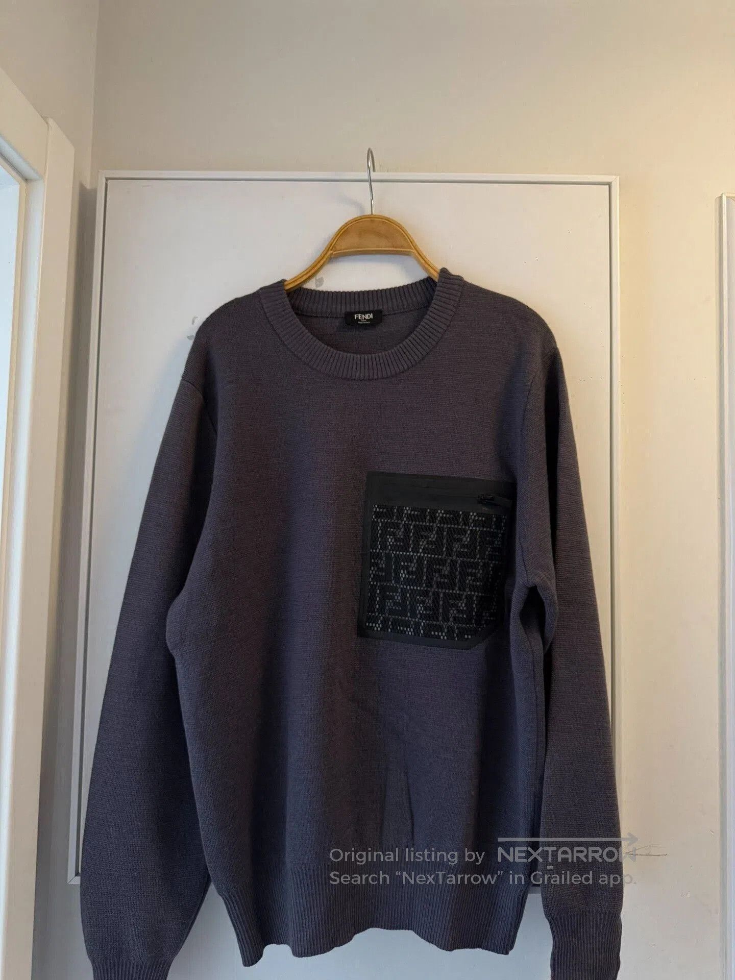 Fendi Fendi Pocket Decorative Long Sleeve Sweater. Size US L / EU 52-54 / 3 - 1 Thumbnail