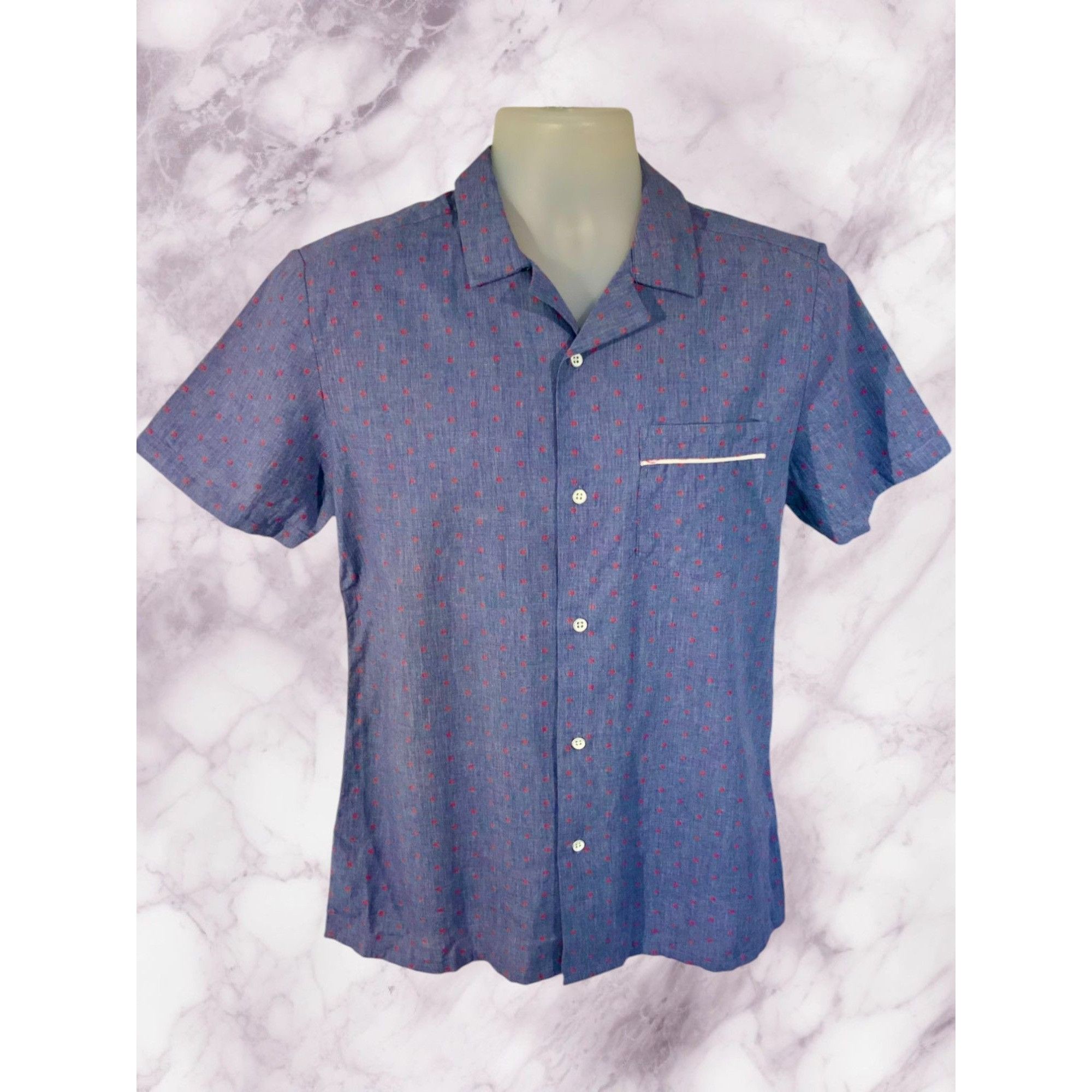 Civil Society Civil Society Mens Short Sleeve Button Shirt Small Blue NEW Size US S / EU 44-46 / 1 - 9 Thumbnail