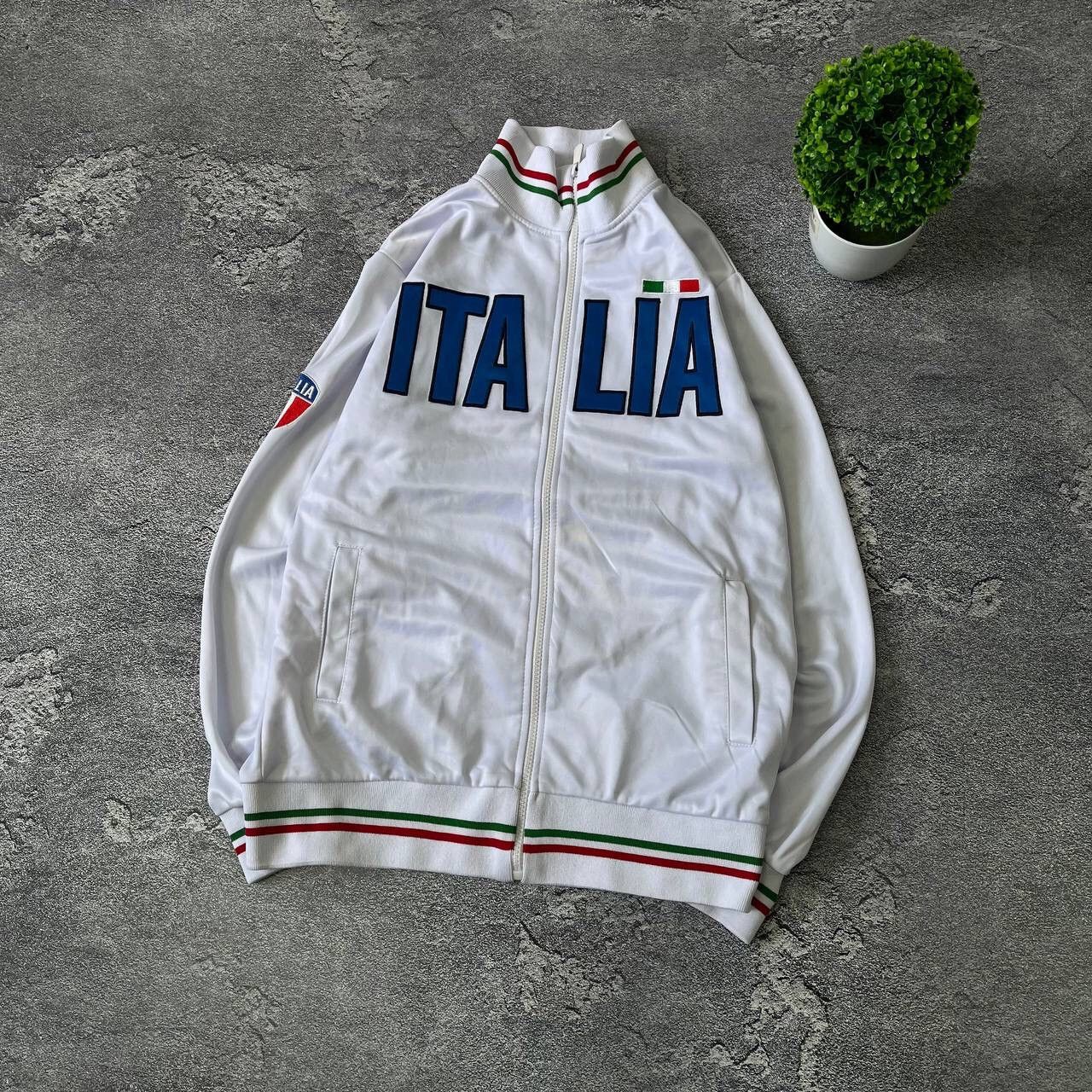 Other Y2K Rare 🇮🇹 White Italia Team big center logo Soccer Zip Size US S / EU 44-46 / 1 - 14 Thumbnail