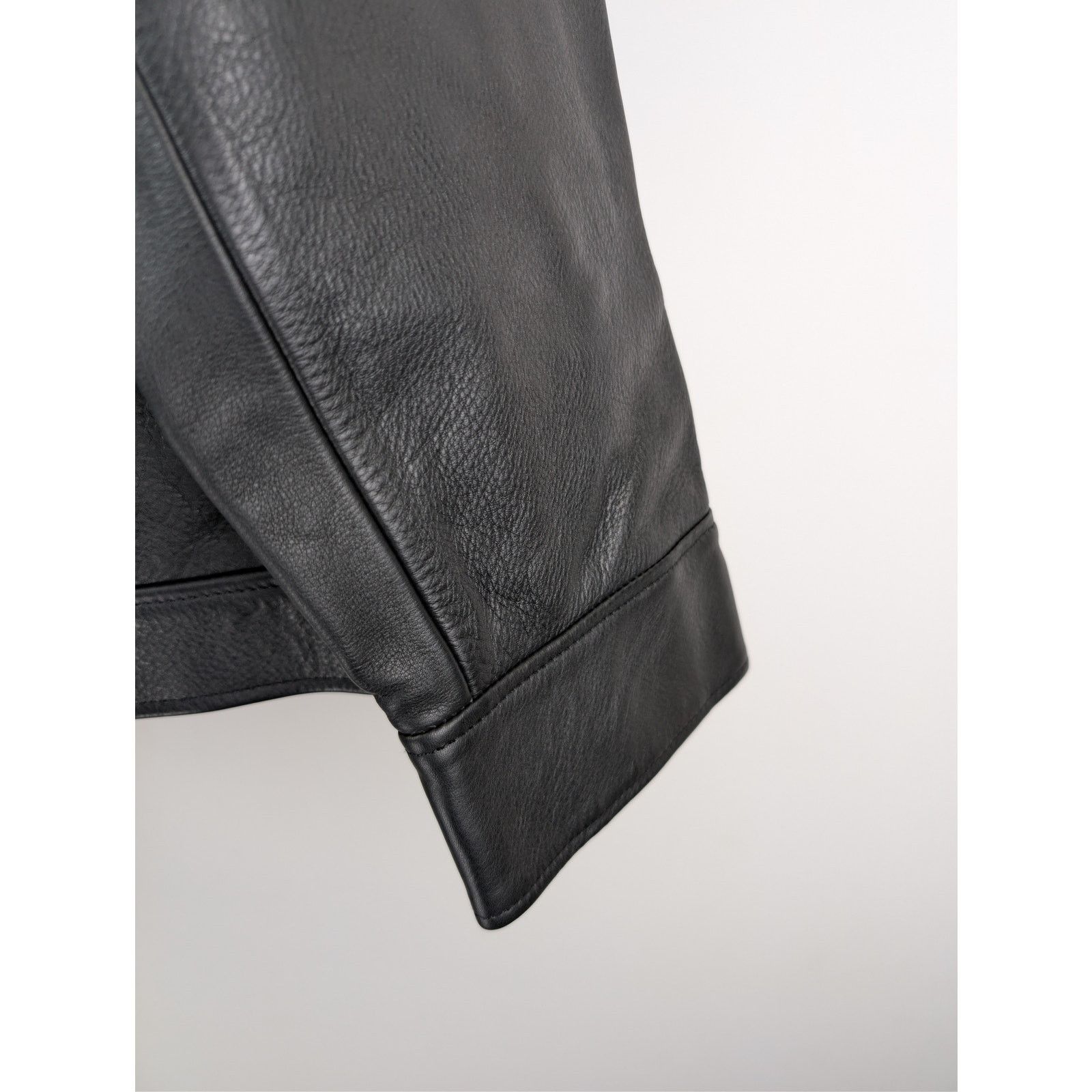 Officine Generale o1rshd1 Dafoe Bomber Grained Leather Jacket in Black Size US M / EU 48-50 / 2 - 6 Thumbnail