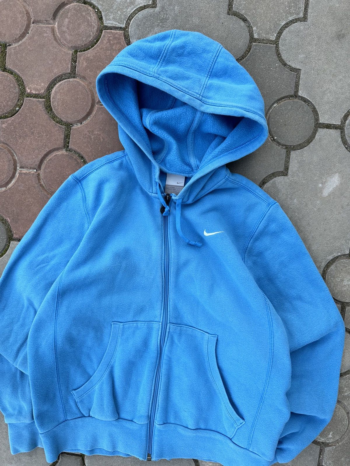 Nike × Vintage Vintage Nike Small Swoosh Zip Hoodie Y2K USA Blue Size US S / EU 44-46 / 1 - 4 Thumbnail