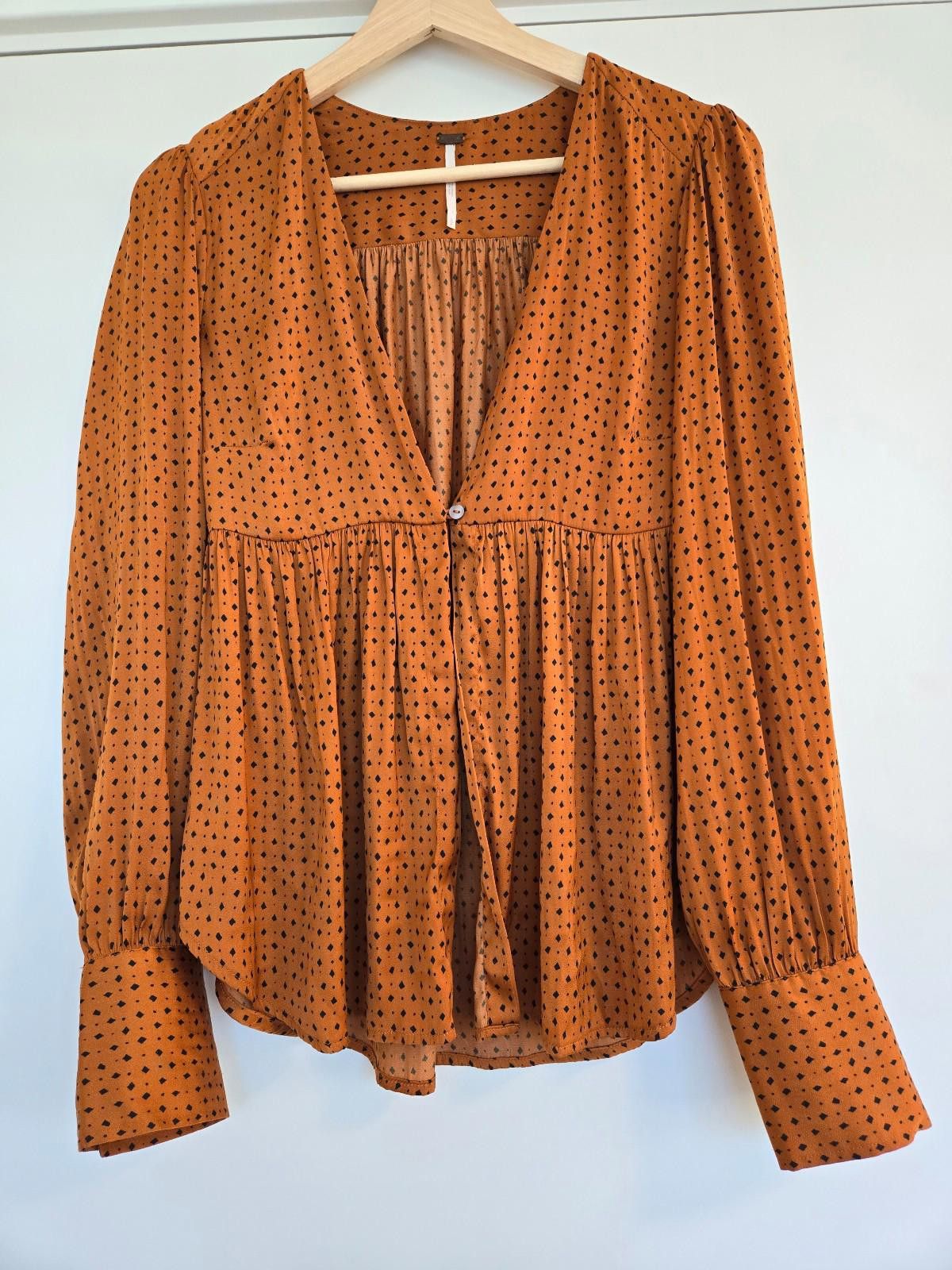 Free People Printed Button Front Blouse Size S / US 4 / IT 40 - 2 Thumbnail