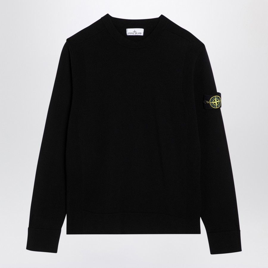 Stone Island o1d2blof0624 Crew-neck Wool Sweater in Black Size US L / EU 52-54 / 3 - 1 Thumbnail