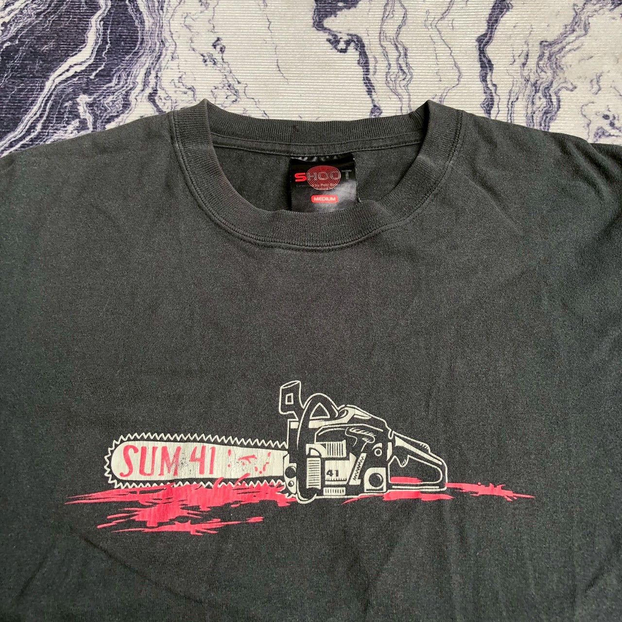 Band Tees 2000s Sum 41 Chainsaw Vintage Faded Tee Size US M / EU 48-50 / 2 - 2 Thumbnail