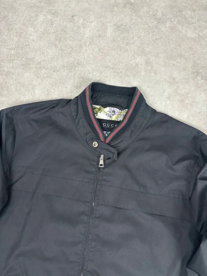 Gucci AW2012 Gucci Black Nylon Floral Lined Bomber Jacket Size US L / EU 52-54 / 3 - 4 Thumbnail