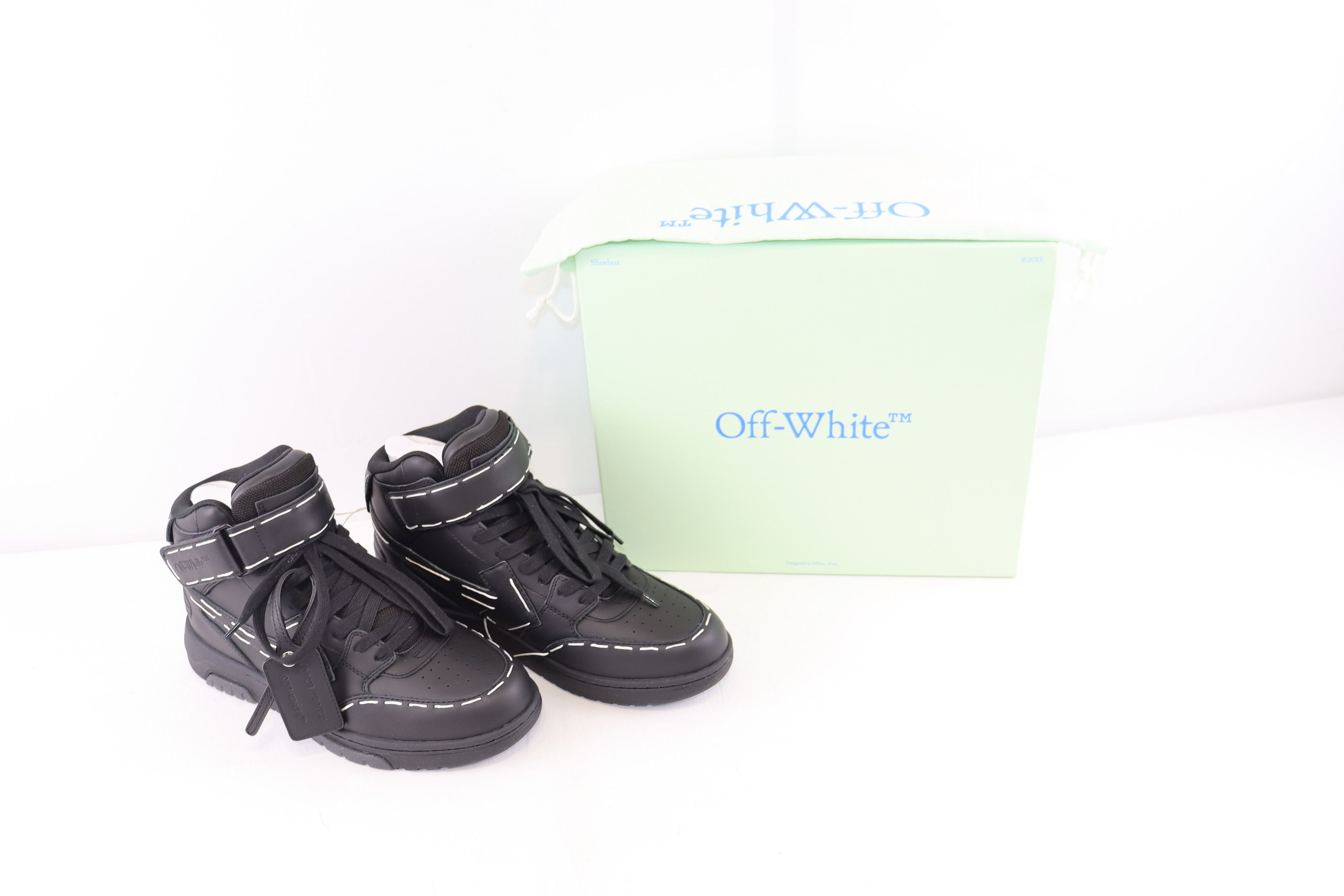 Off-White o1rshd1 OOO Mid Sartorial Stitching Sneakers in Black Size US 10 / EU 43 - 9 Thumbnail