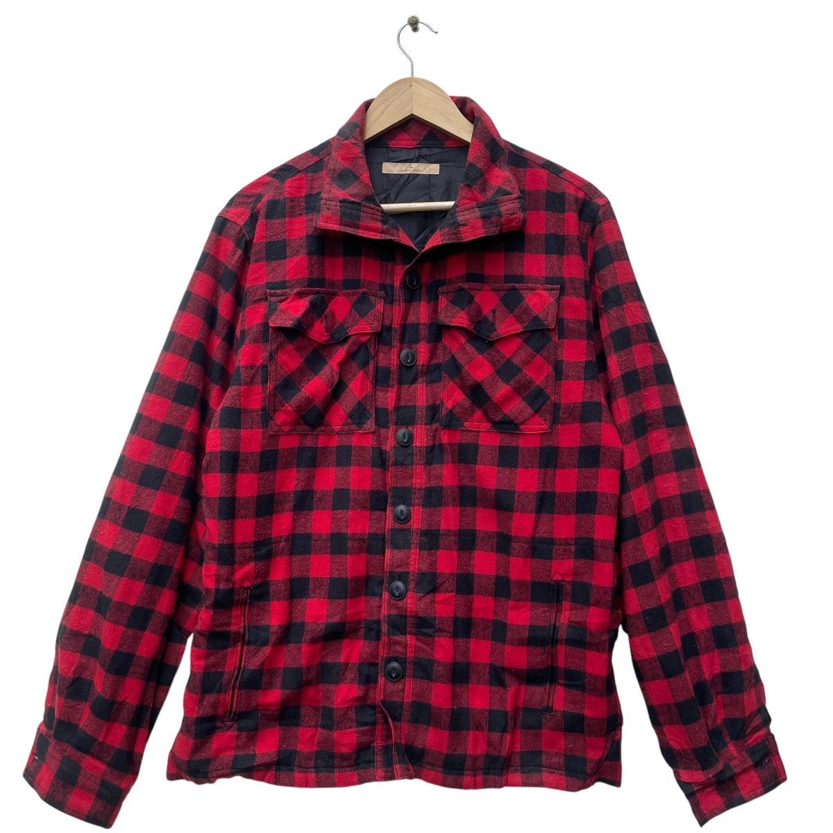 Flannel × Global Work × Japanese Brand Japanese Brand Global Checked Shadow Plaid Flannel Jacket Size US L / EU 52-54 / 3 - 1 Thumbnail