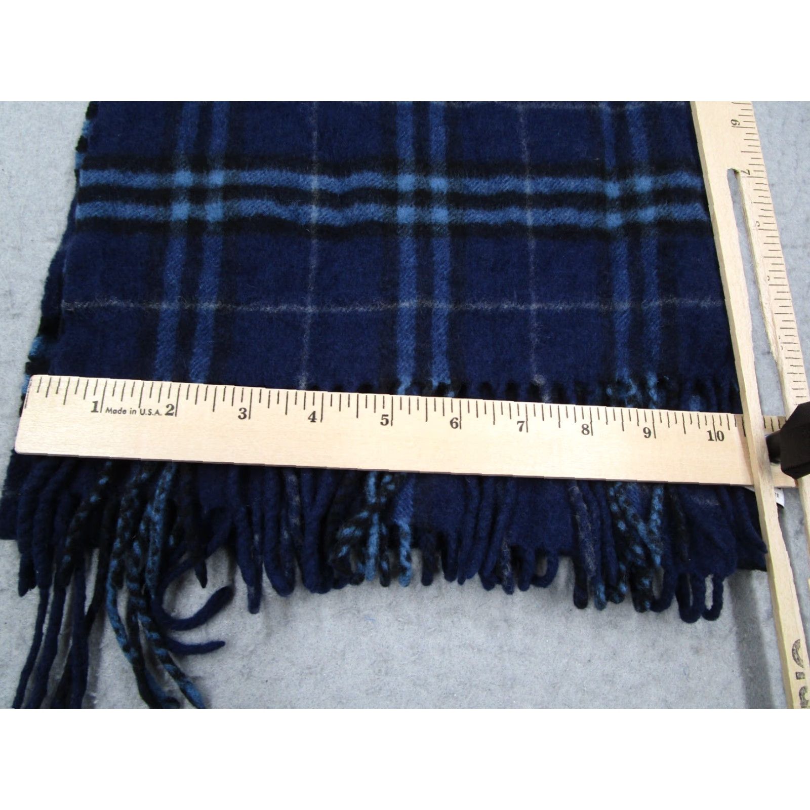 Vintage VINTAGE Enzo Mantovani Men's Plaid Wool Cashmere Blend Scarf One Size Blue Winter Fall Classic Size ONE SIZE - 4 Thumbnail