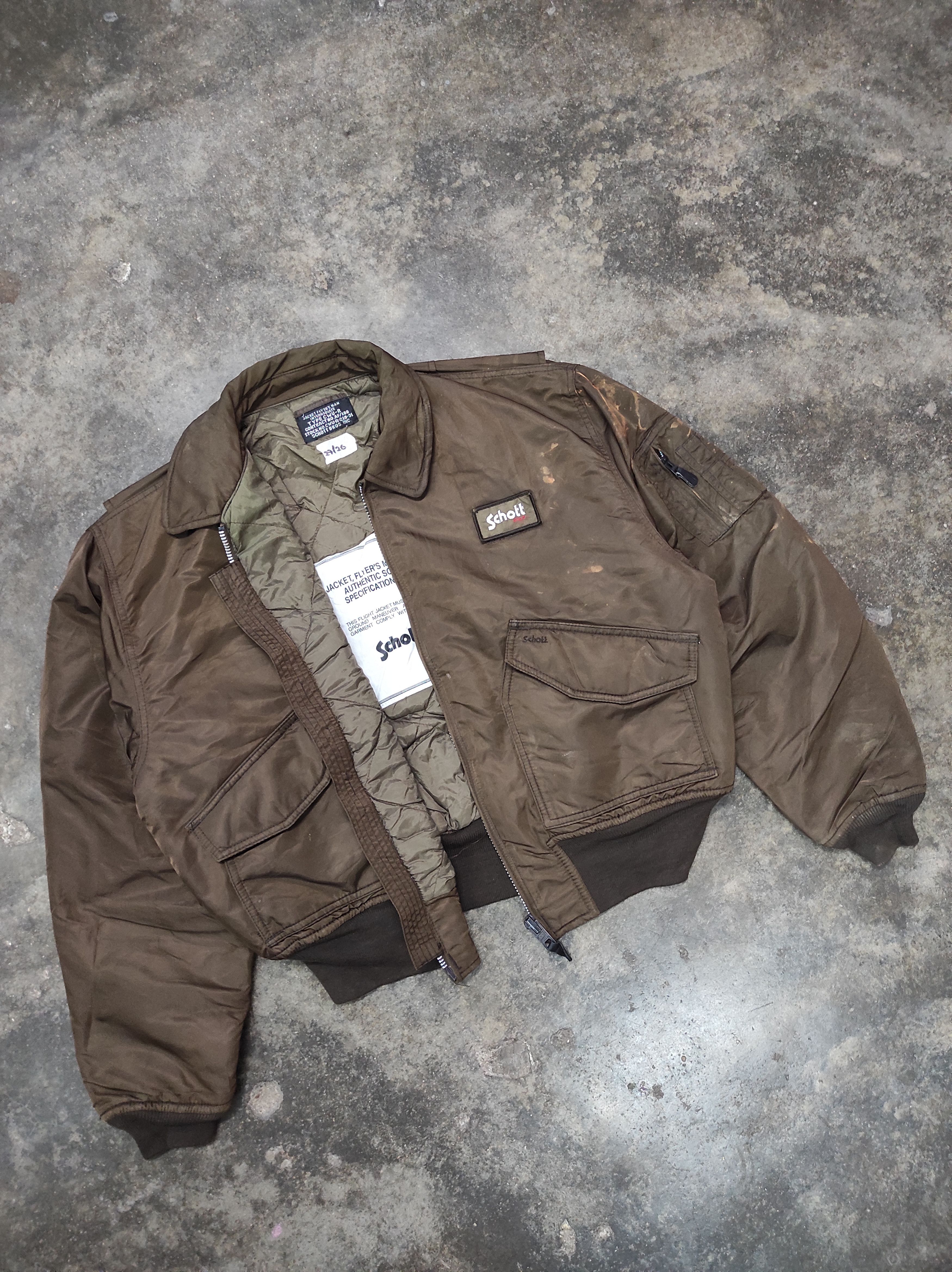 Schott SCHOTT CWU R VINTAGE FLYERS BOMBER JACKET DISTRESSED Size US XL / EU 56 / 4 - 2 Thumbnail