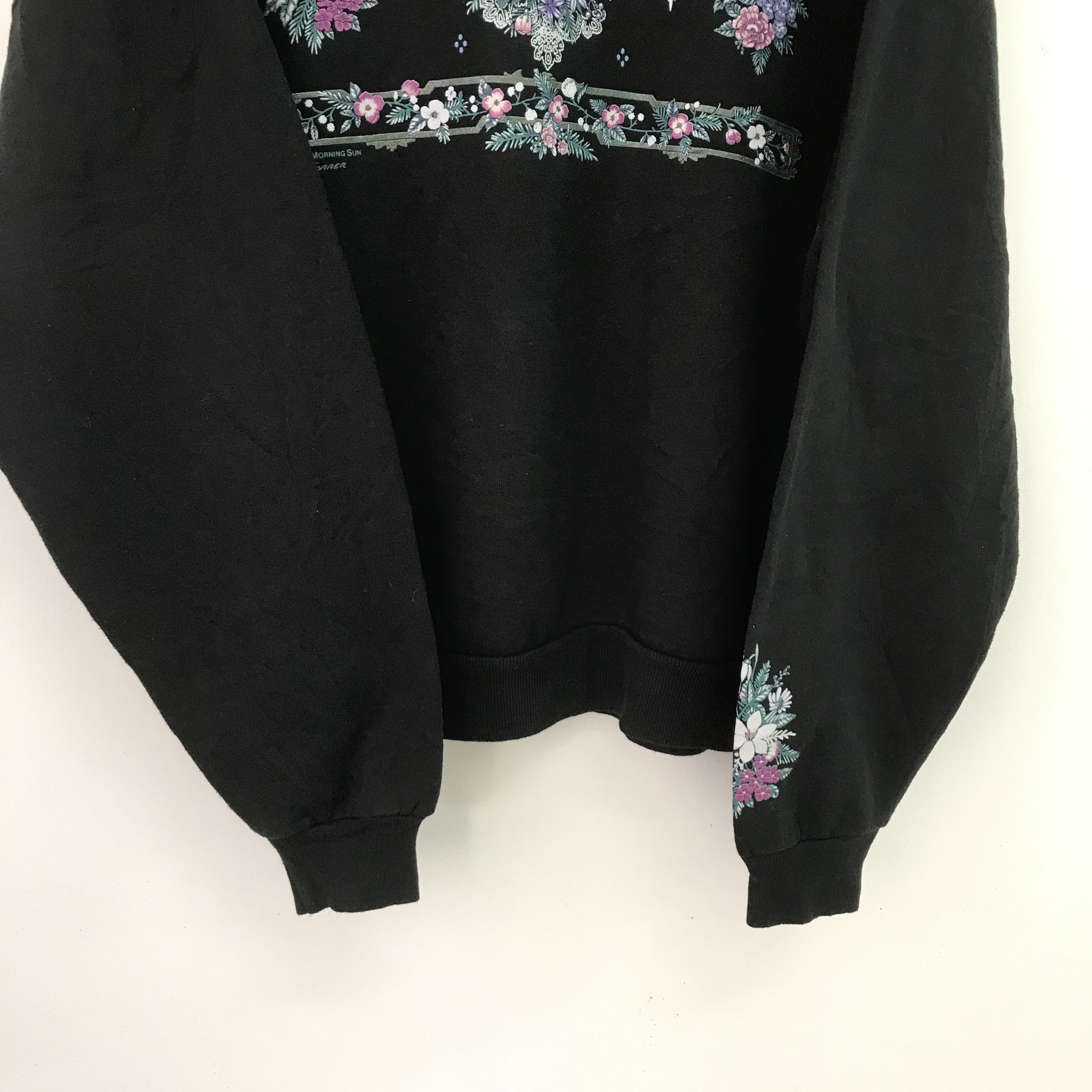 Vintage Vintage 90's Morning Sun Black Sweatshirt - 506 Size US XXL / EU 58 / 5 - 5 Thumbnail