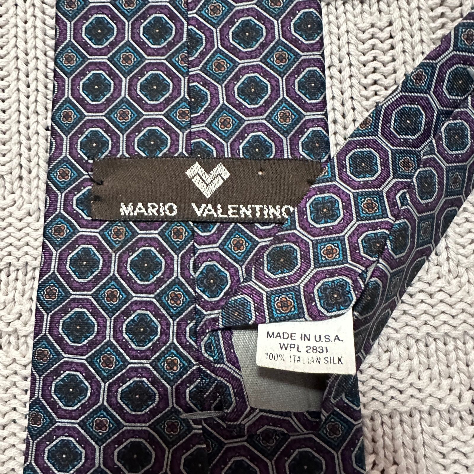 Mario Valentino Vintage Mario Valentino purple Italian silk tie Size ONE SIZE - 3 Thumbnail