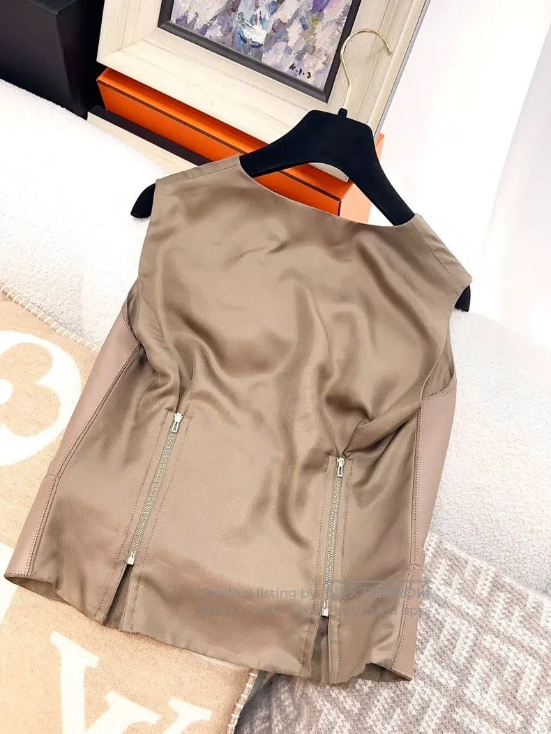Hermes Hermes Women's Caramel Leather Vest Size XS / US 0-2 / IT 36-38 - 3 Thumbnail