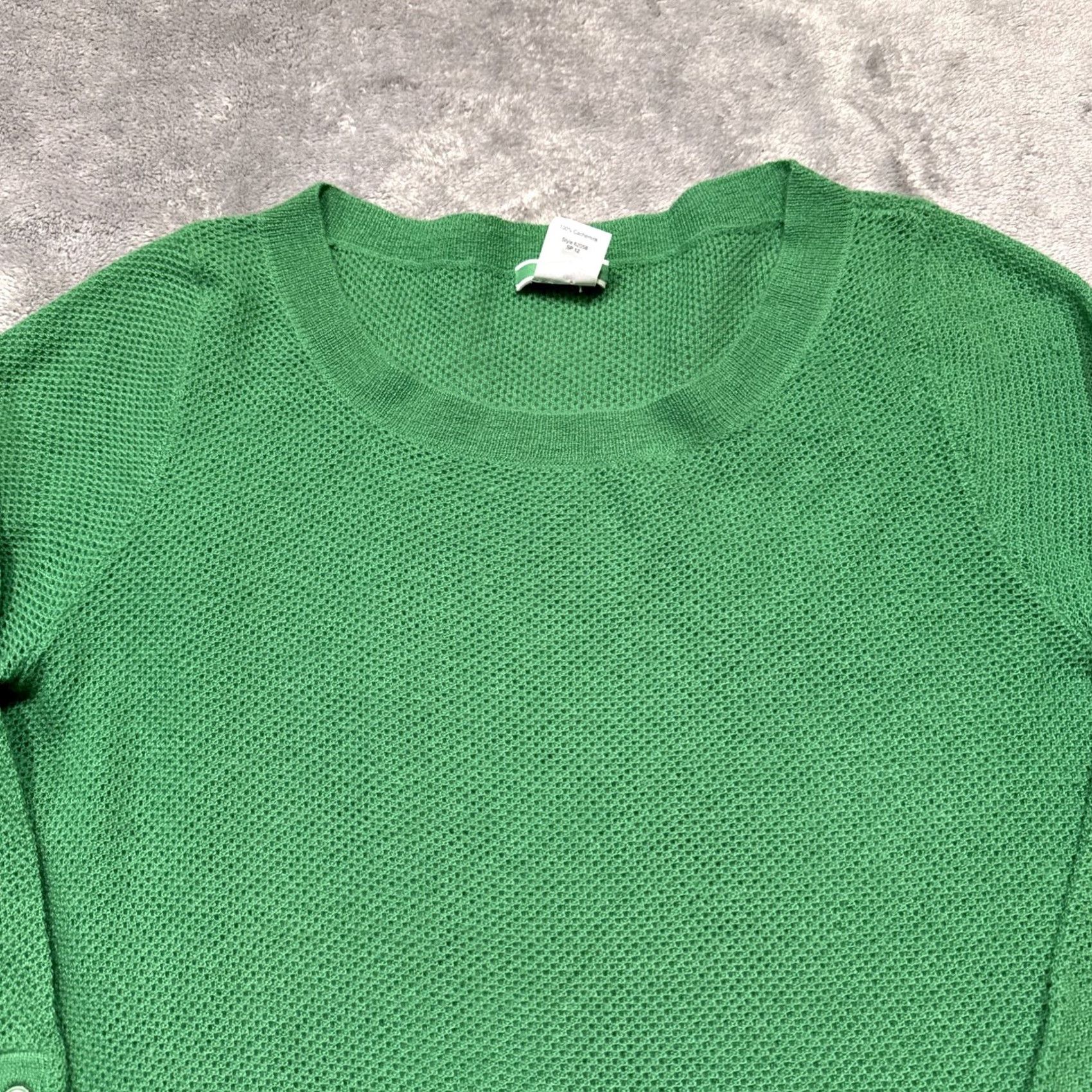J.Crew J.CREW 100% Cashmere Sweater Women's Medium Green Long Sleeve Crewneck Pullover Regular Lightweight Knit Crew Neck Shirts Sweater Womens Green Medium Size M / US 6-8 / IT 42-44 - 2 Thumbnail