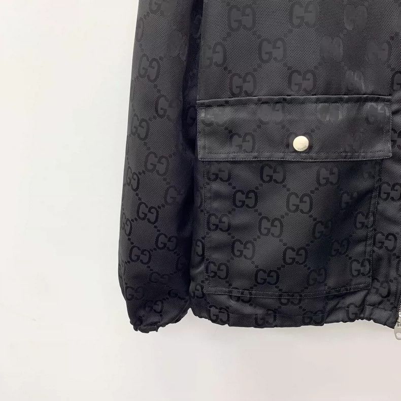 Gucci Gucci Black logo dark pattern full print hooded zipper long Size US M / EU 48-50 / 2 - 4 Thumbnail