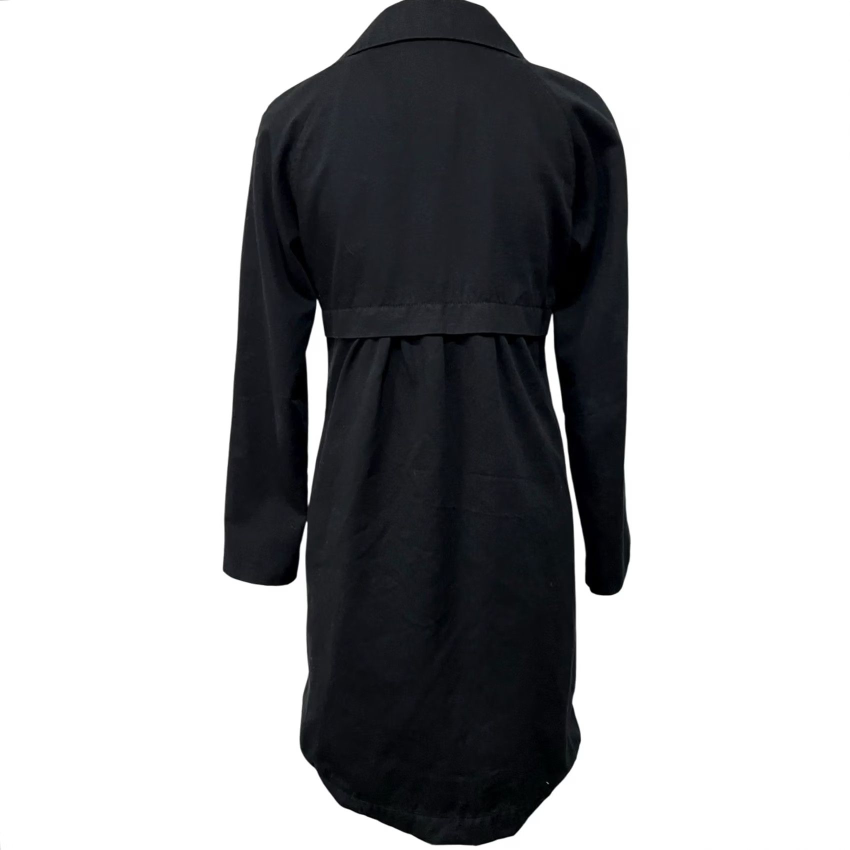 Merona VINTAGE Merona Jacket Black Cotton Button-Front Office Sz S Mid-Length Trench Coat Womens Size S / US 4 / IT 40 - 3 Thumbnail