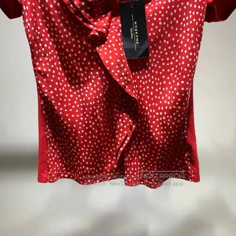 Max Mara MaxMara Red Cotton Short Sleeve T-shirt . Size S / US 4 / IT 40 - 4 Thumbnail