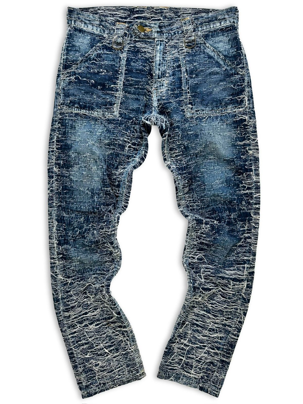 Blackmeans AW15 Blackmeans Artisanal ‘Boro’ Thrashed Blue Denim Size US 31 - 1 Thumbnail