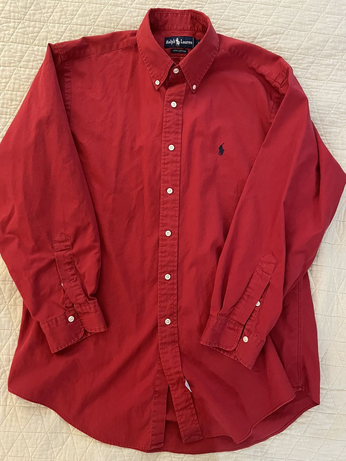 Polo Ralph Lauren × Vintage The Iconic Button Down Twill Shirt Size US L / EU 52-54 / 3 - 2 Thumbnail