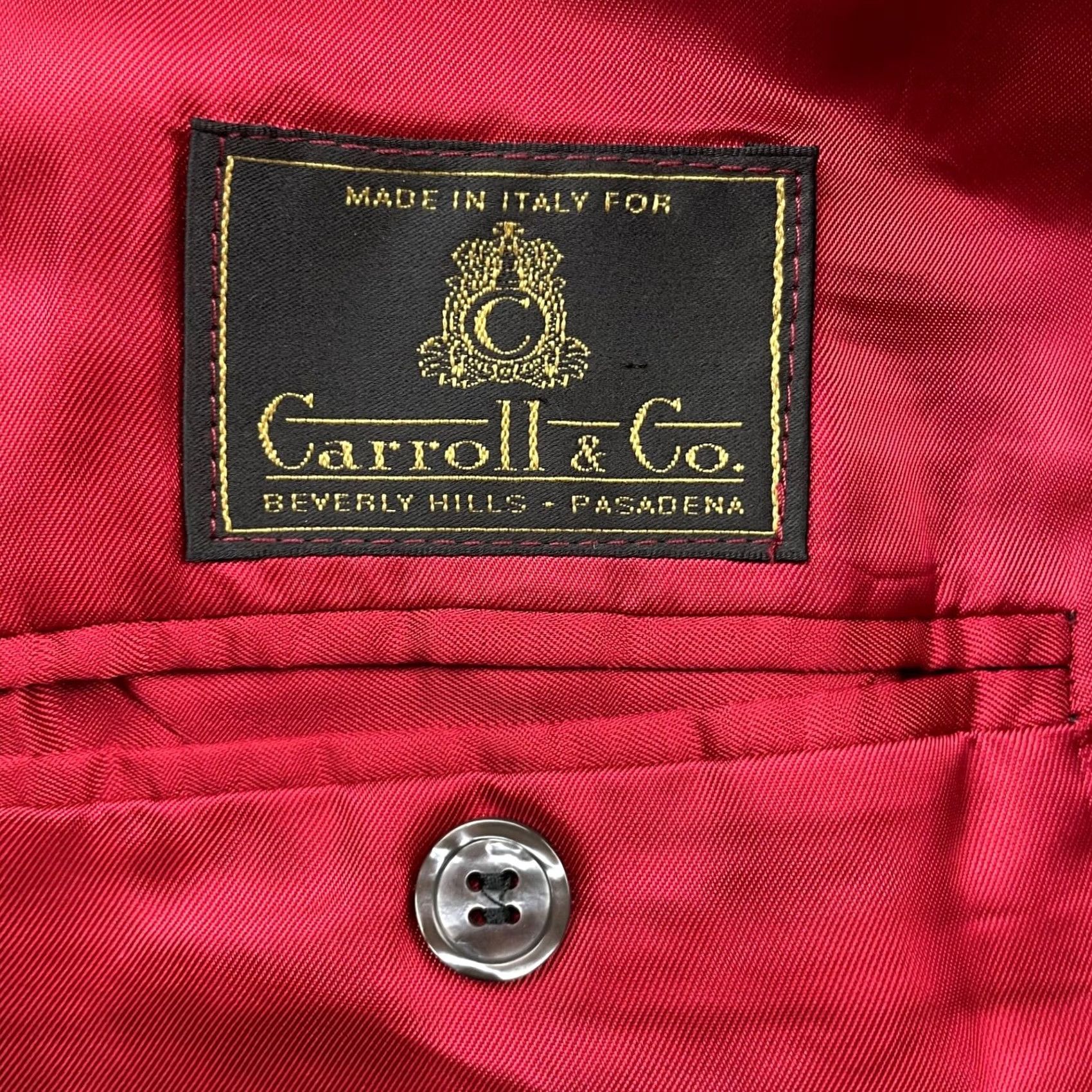 CO Carroll & Co Blazer Mens 44S Two-Button Navy Blue Cashmere Italy Size 44R - 6 Thumbnail