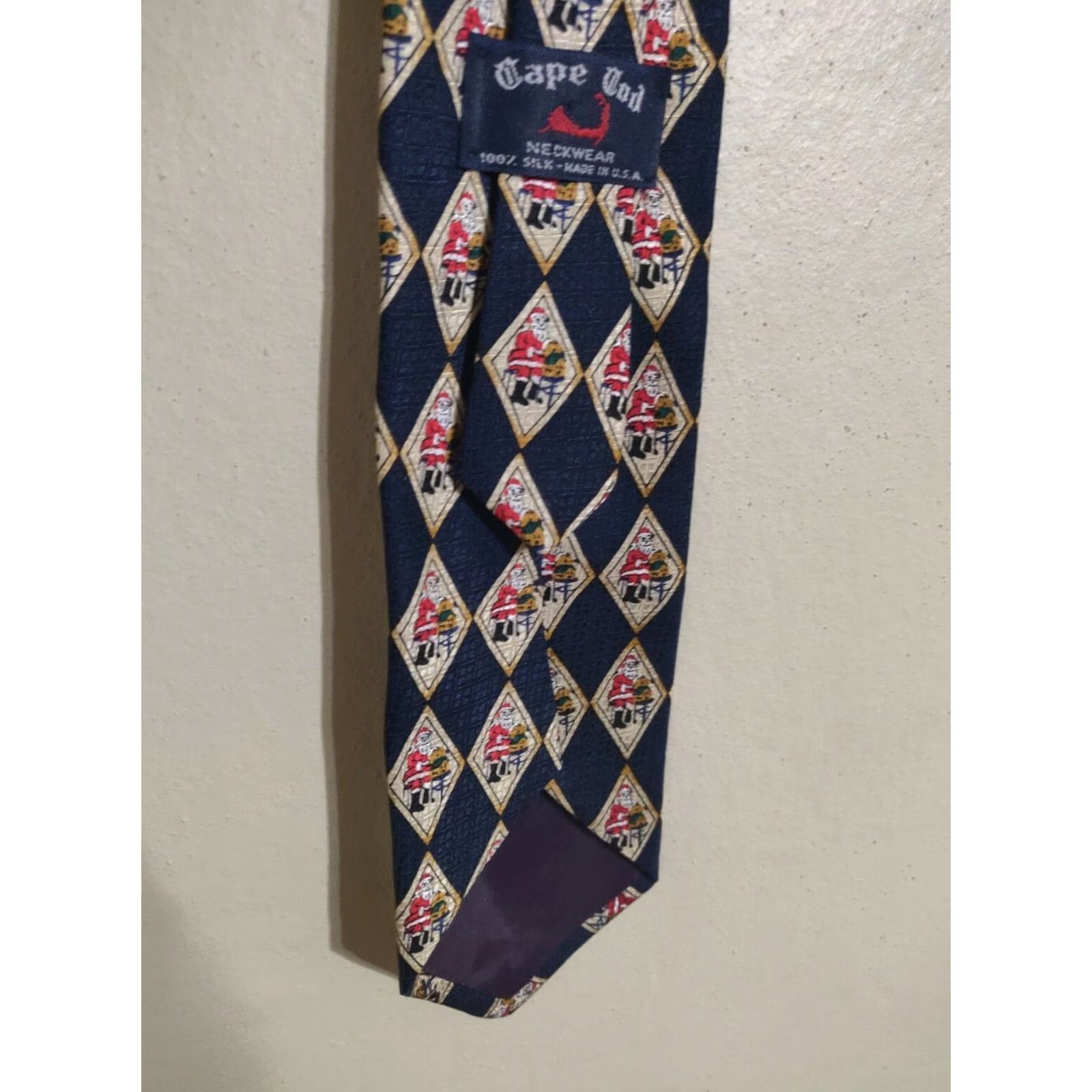Vintage VINTAGE Cape Cod Christmas Santa Claus Silk Neck Tie Made in USA 100% Neckwear Size ONE SIZE - 2 Thumbnail