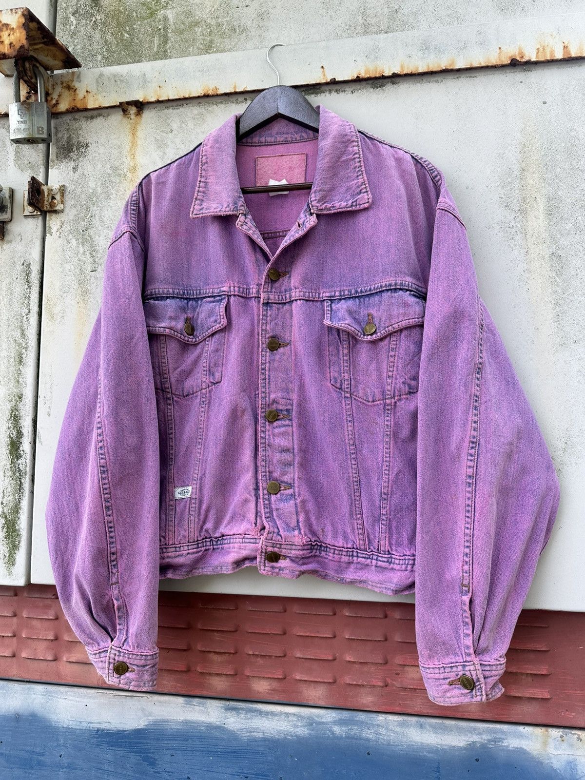 Marithe + Francois Girbaud 👹Vintage Marithe Francois Girbaud Purple Trucker Jacket Size US M / EU 48-50 / 2 - 5 Thumbnail